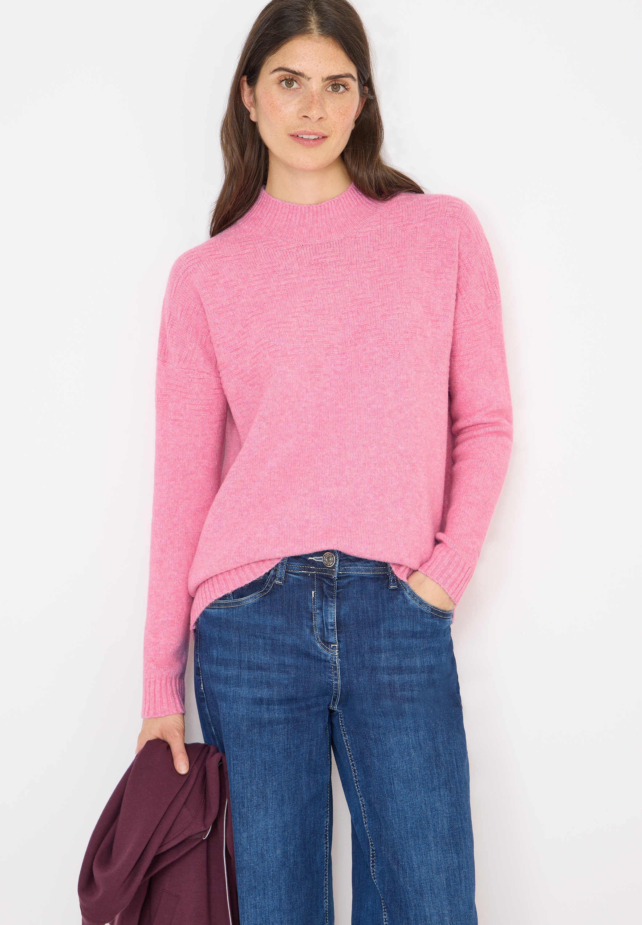Image of Cecil Jacquardpullover mit Rippbündchen