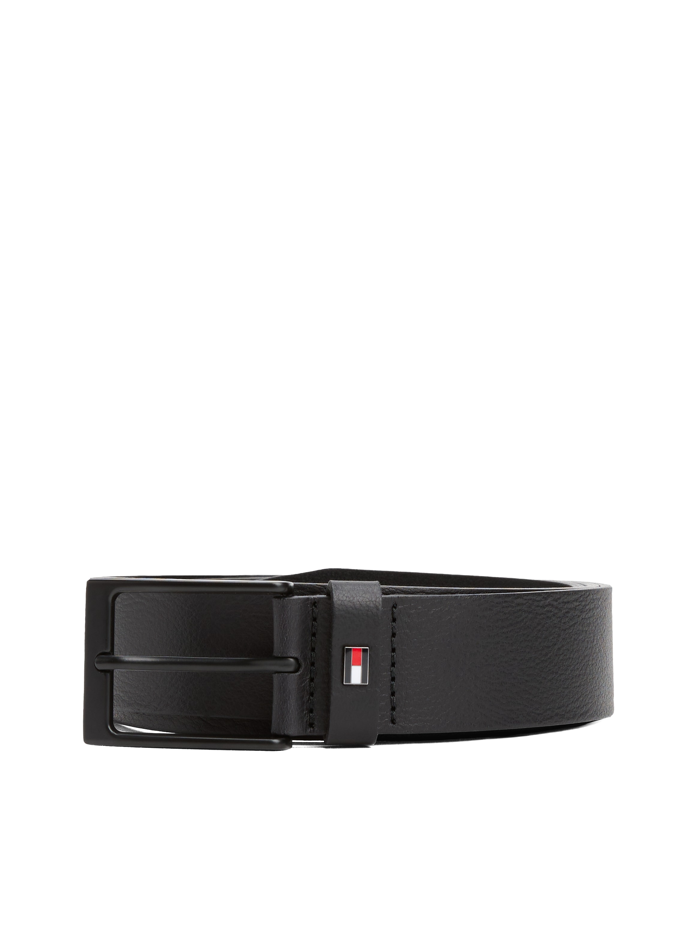 Tommy Hilfiger Ledergürtel »LAYTON 3.5«, Metallpatch, Einfachdornschliesse