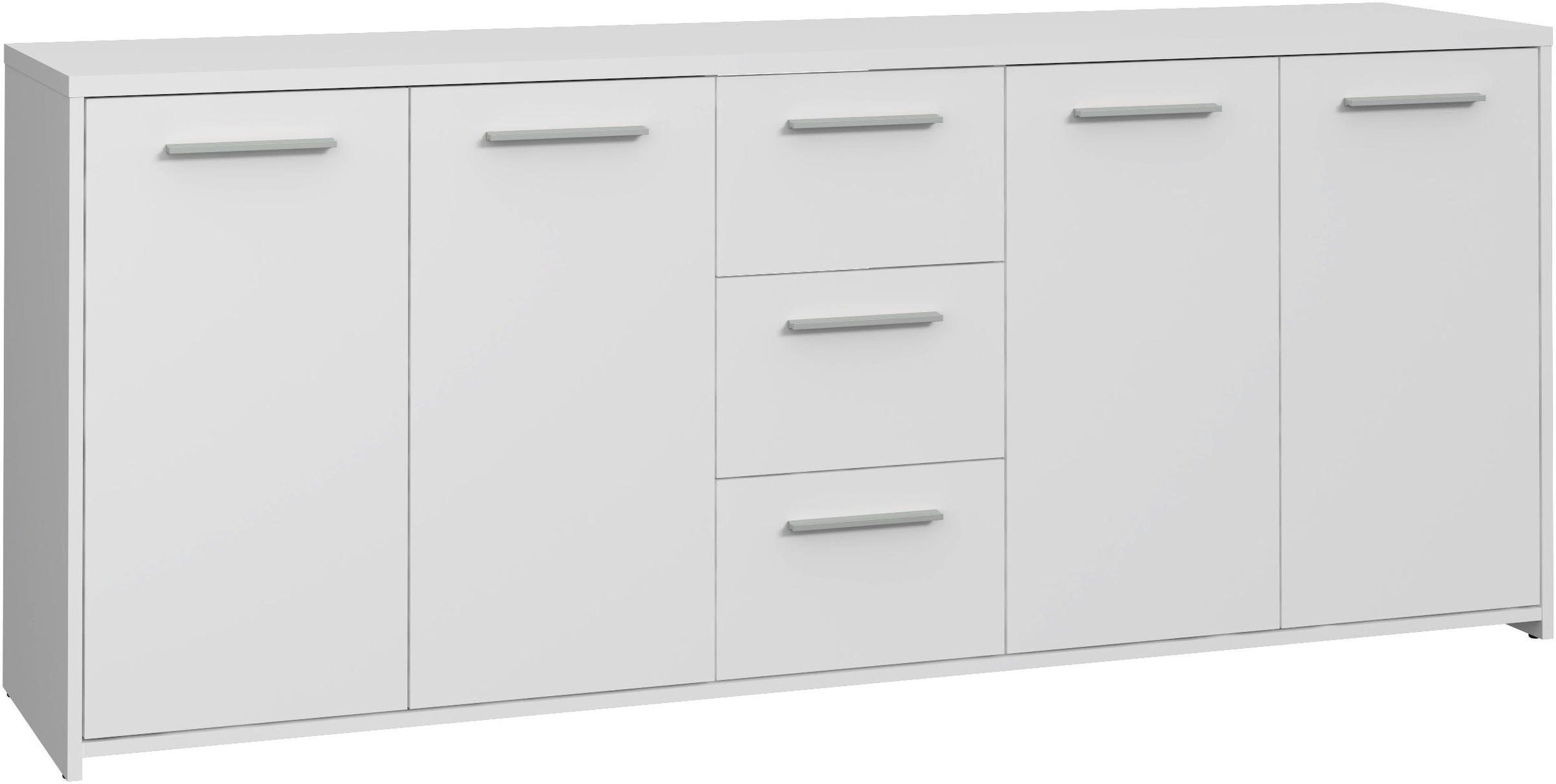 Buffet bas - Blanc mat - 4 portes 3 tiroirs - 179 x 42 x 74,5 cm