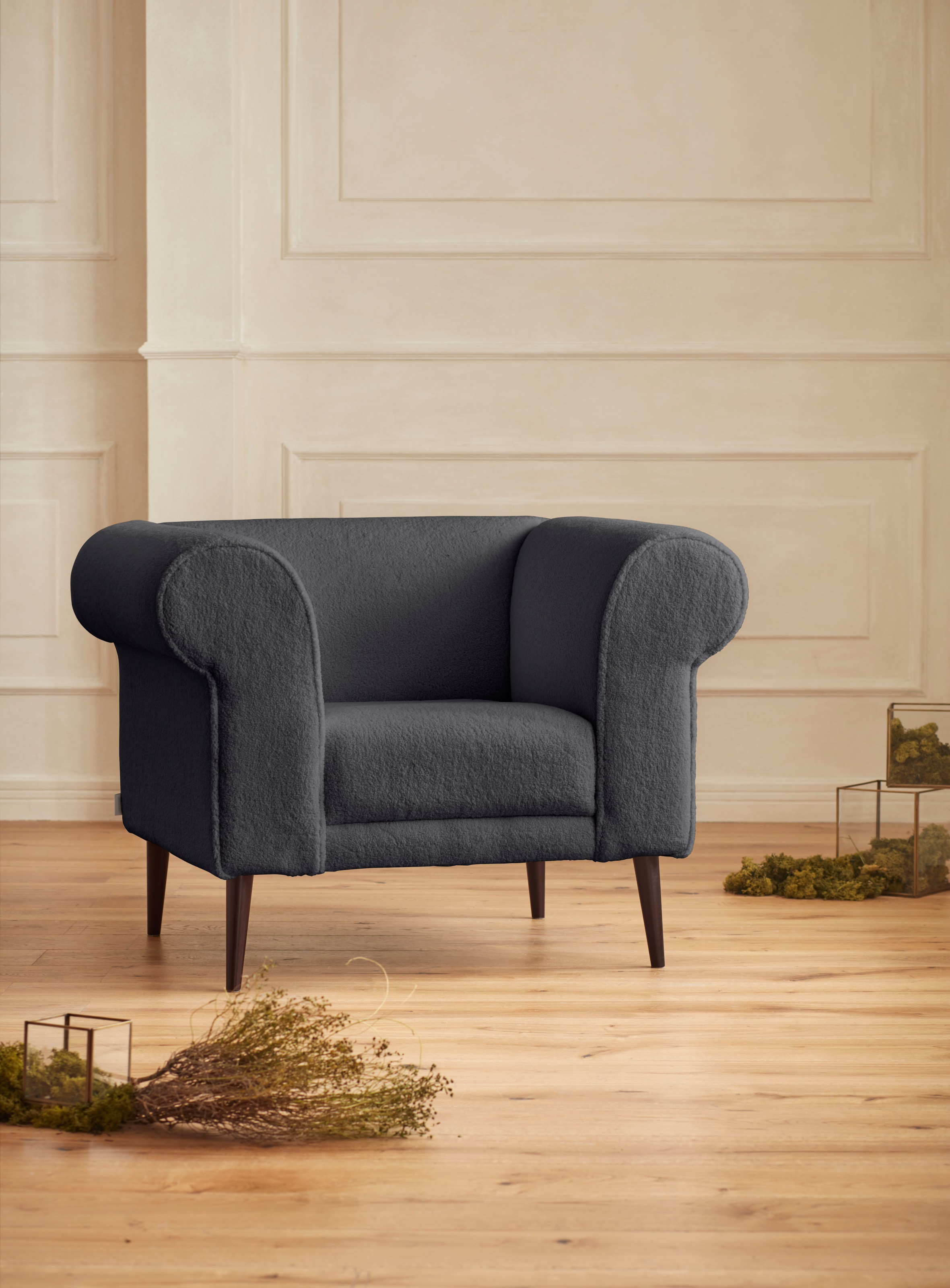 Image of Guido Maria Kretschmer Home&Living Sessel »Teddyka«, mit Federkern-Polsterung und wunderschönen Armlehnen; Bezug in Luxus-Microfaser in Teddyfelloptik bei Ackermann Versand Schweiz