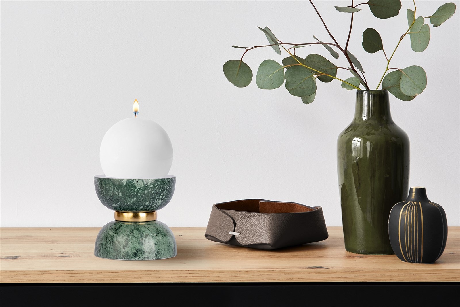 Kayoom Porte-bougies »Kerzenhalter Satori 125« Dekorative Kerzenhalter aus Marmor mit Metall-Ring