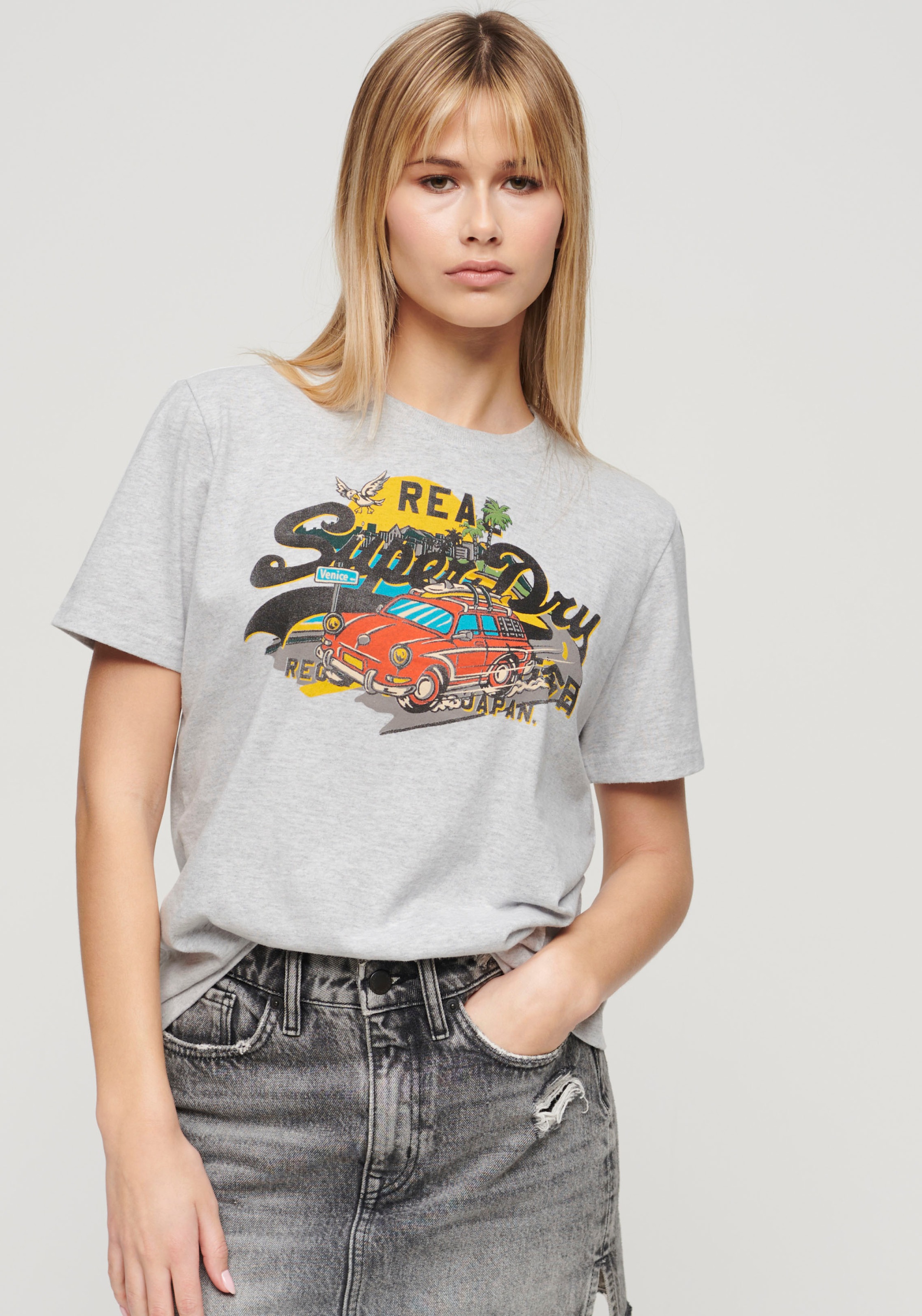 Superdry Kurzarmshirt »LA VL GRAPHIC RELAXED TEE«