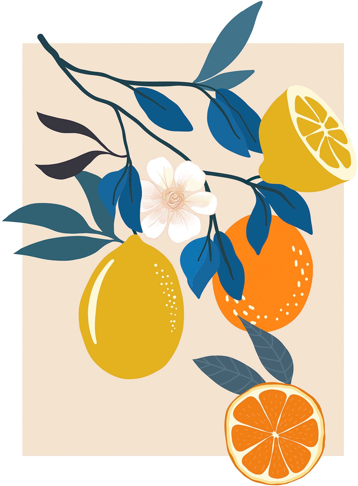 Wandbild »Illustration Finest Fruits«, (1 St.), Deutsches Premium-Poster Fotopapier...