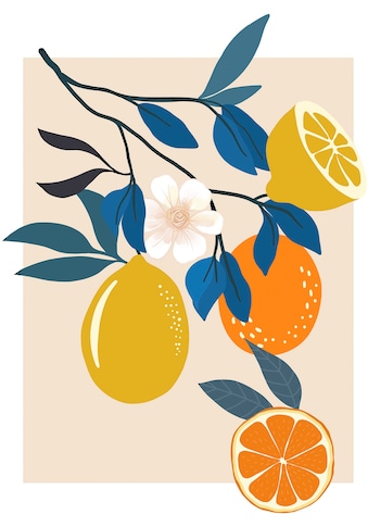 Wandbild »Illustration Finest Fruits«, (1 St.), Deutsches Premium-Poster Fotopapier...