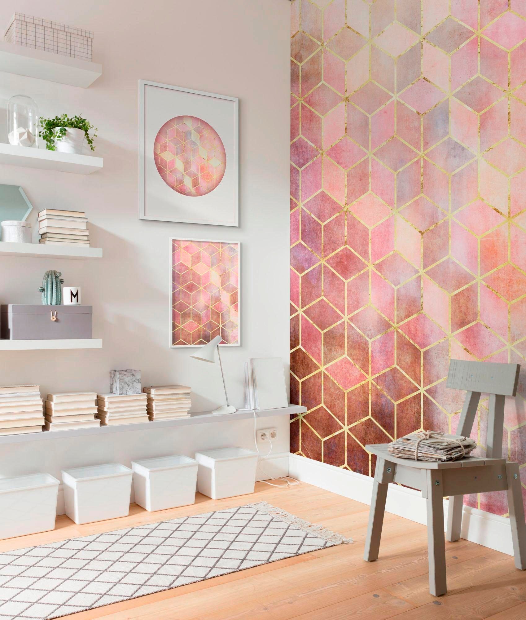 Komar Vliestapete »Digitaldruck Vlies -  Mosaik Rosso - Grösse 200 x 250 cm« bedruckt glatt Wohnzimmer, Schlafzimmer