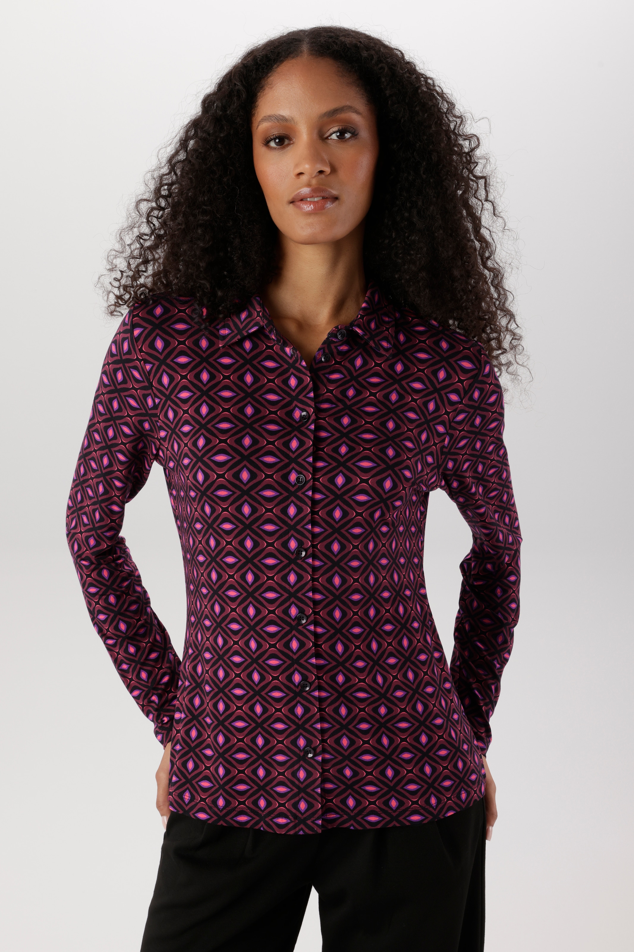 Image of Aniston SELECTED Hemdbluse mit trendigen Retromuster Allover - NEUE KOLLEKTION
