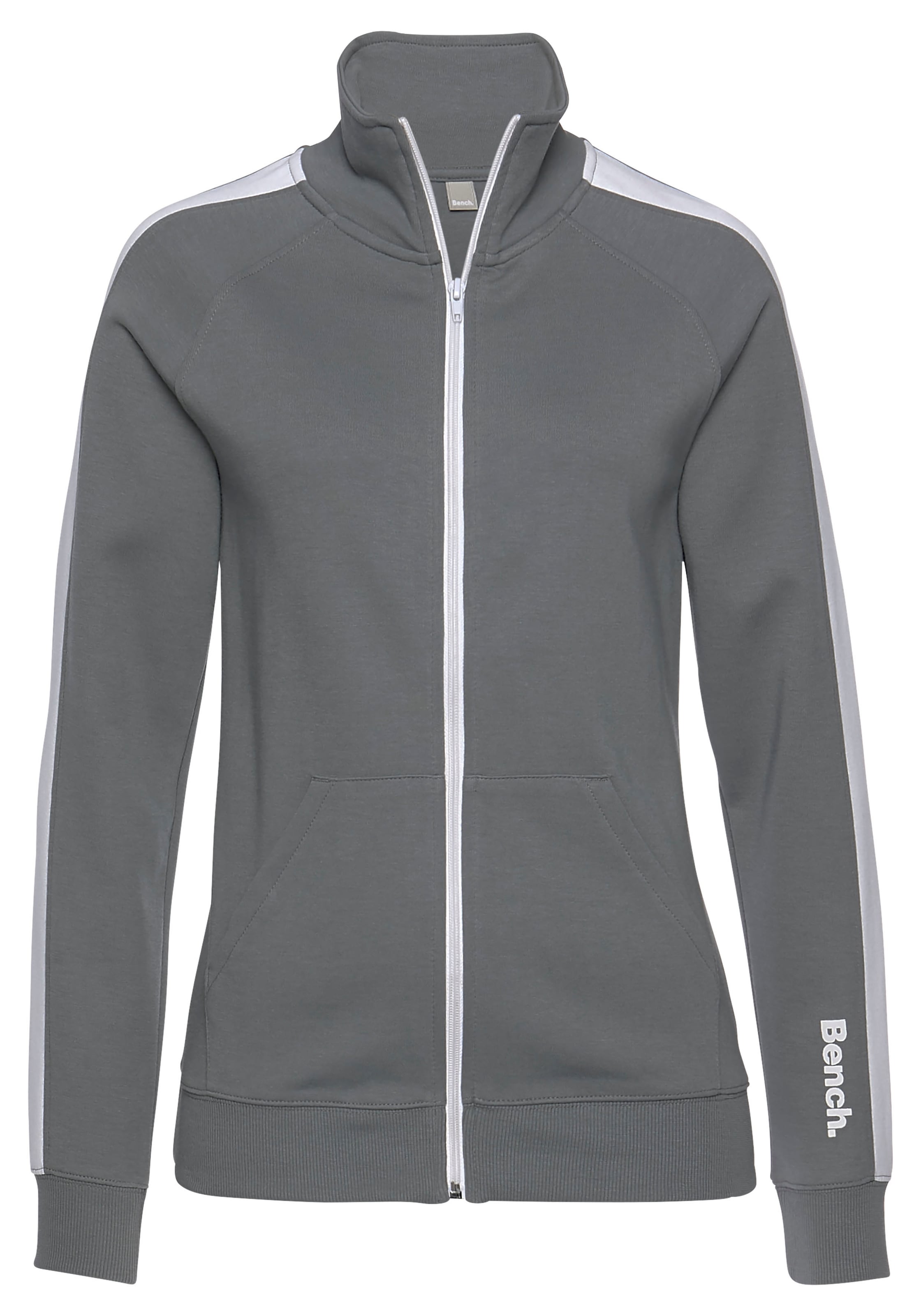 Bench. Loungewear Sweatjacke »-Loungejacke«, mit Seitenstreifen und Stehkragen, Loungewear, Loungeanzug