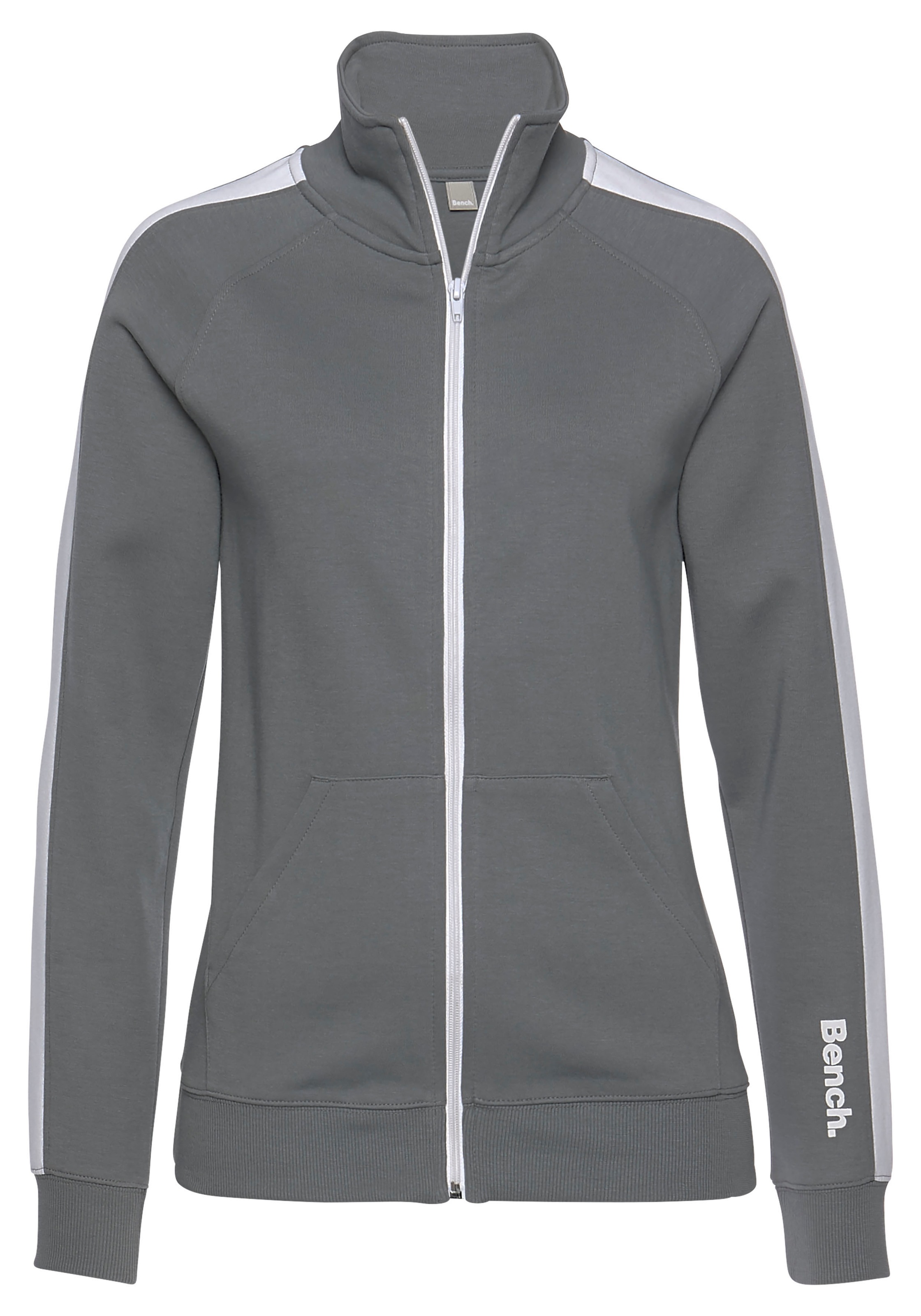 Bench. Loungewear Sweatjacke mit Seitenstreifen und Stehkragen, Home- und Loungewear Serie