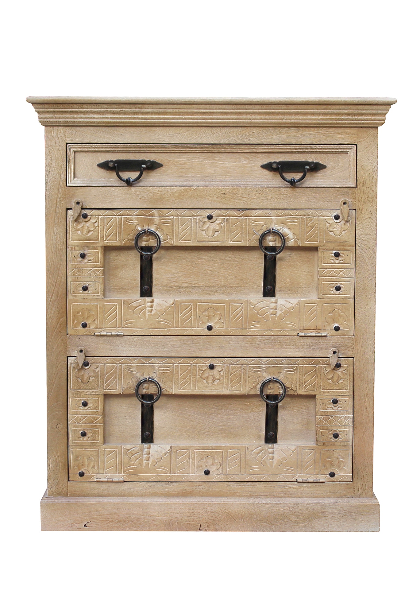 SIT Ensemble de vestiaires »Chennai 5-tlg. Flurmöbel-Set aus Mangoholz mit Schuhschränken« Ensemble, Set de lames de parquet, 5 cuis tlg.