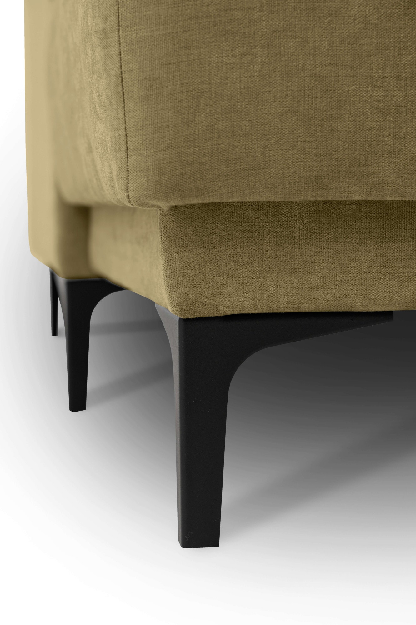 Places of Style Wohnlandschaft »XXL Sofa Oland, Struktur, Flachgewebe, Luxus-Microfaser, Boucle«, U-Form, 342 cm, Wellenunterfederung, Skandi-Design, Metallfüsse