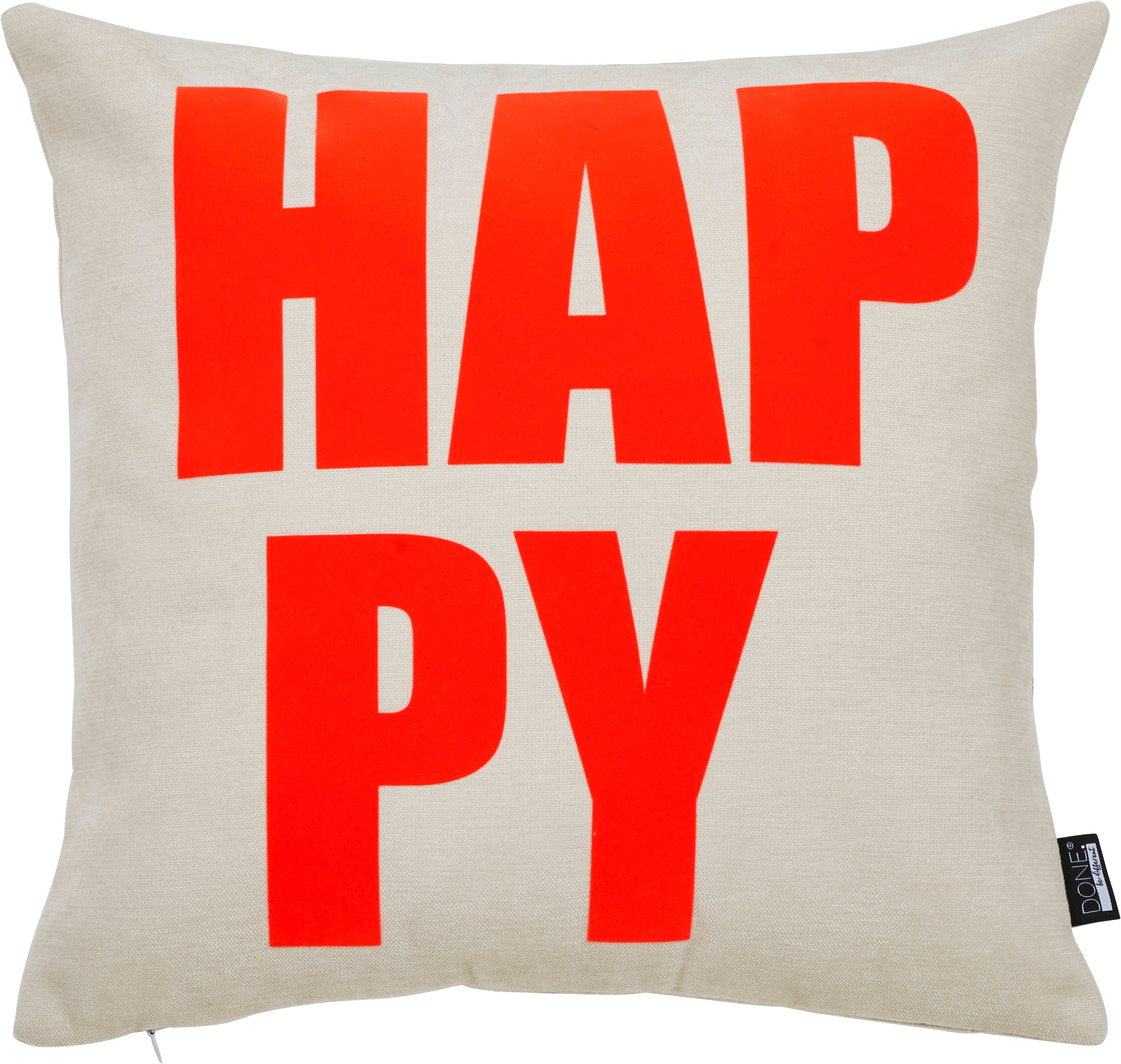 Image of done. Dekokissen "HAPPY" Extra weiche Haptik