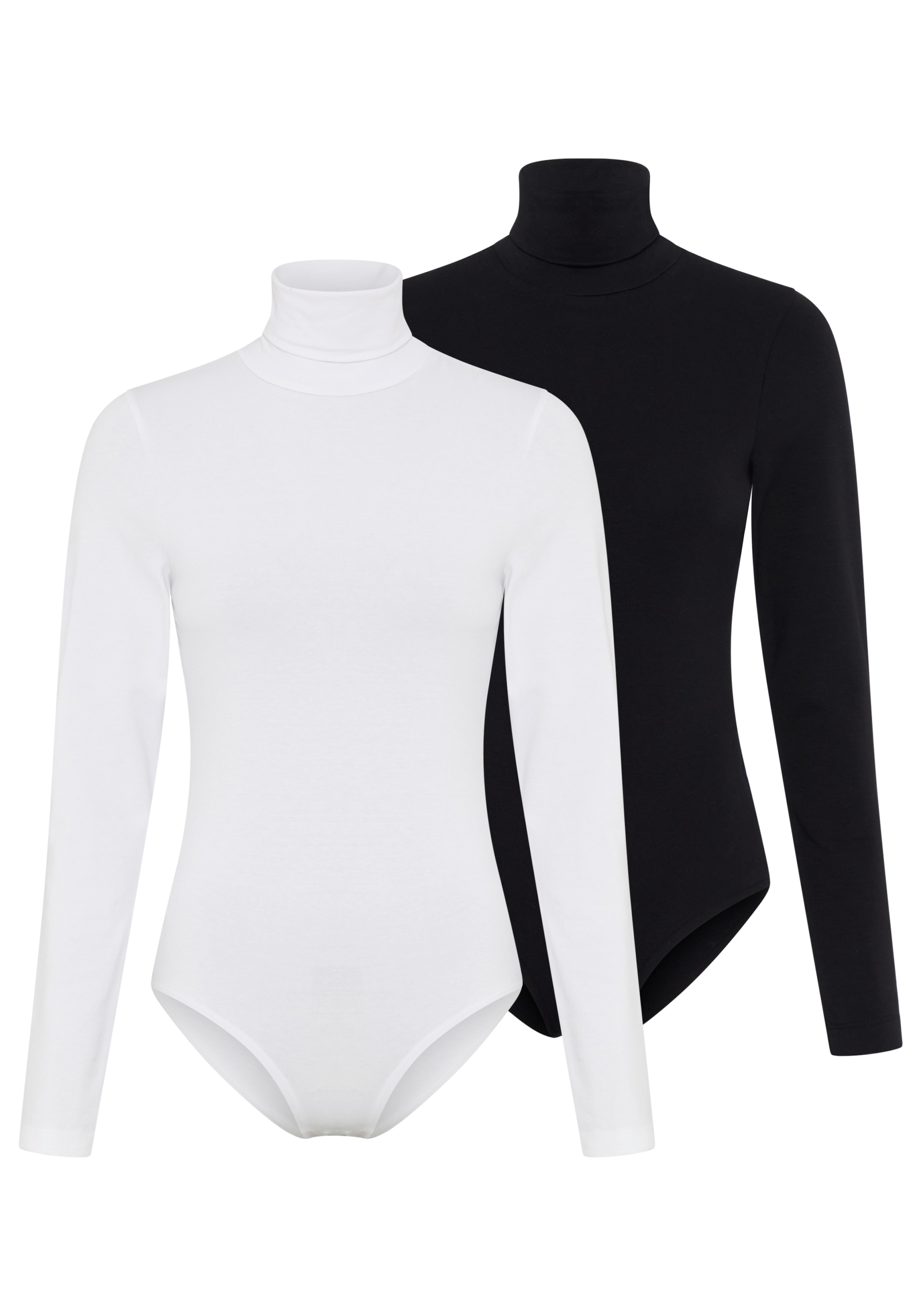 Laura Scott Body Paquet, pack de 2,  lot de 2, en mélange de coton élastique, avec col roulé
