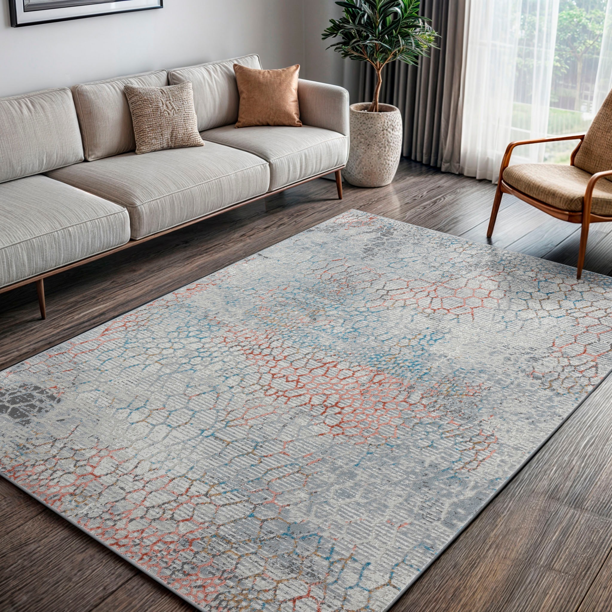 Image of GOODproduct Teppich "Jaxyn" rechteckig 8 mm Höhe Kurzflor, modernes Design, pflegeleicht, Wohnzimmer