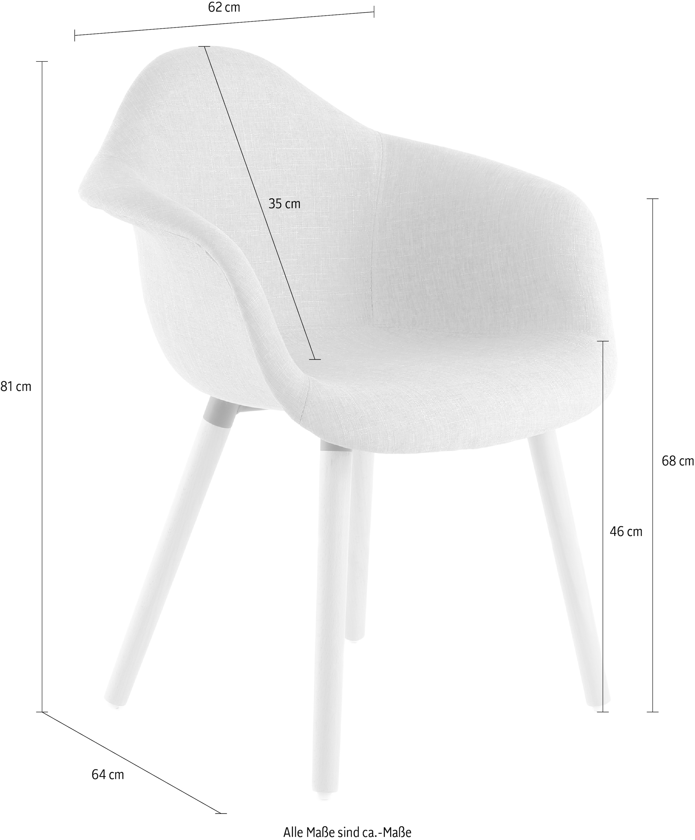Kayoom Polsterstuhl »Stuhl Winston 325 2er-Set, weiche Sitzfläche aus Schaumstoff«, (Set), 2 St., attraktiv, Holzbeine, weiche Sitzfläche aus Schaumstoff