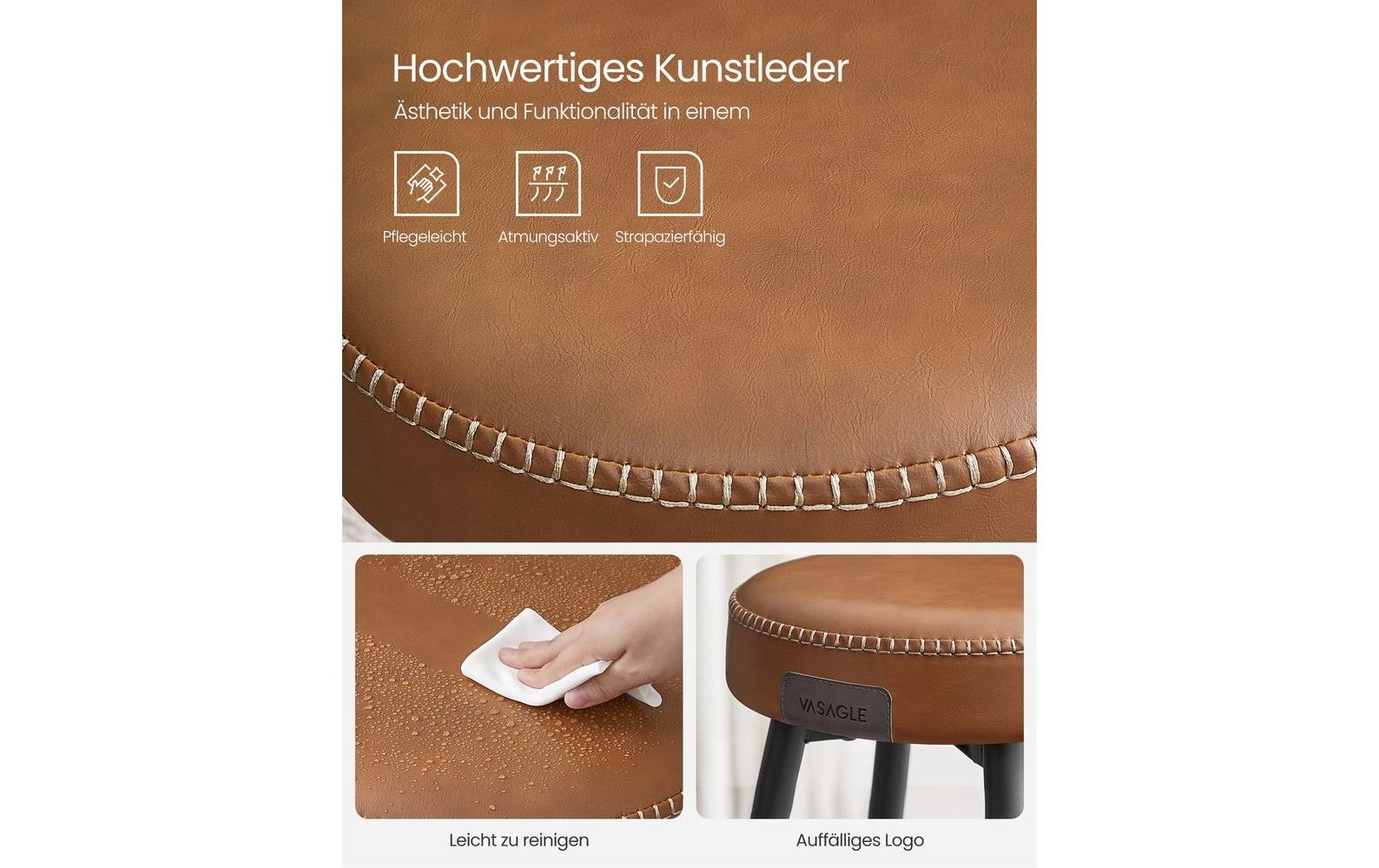 VASAGLE Barhocker »2 Stück 51.6 x 76.2 cm«