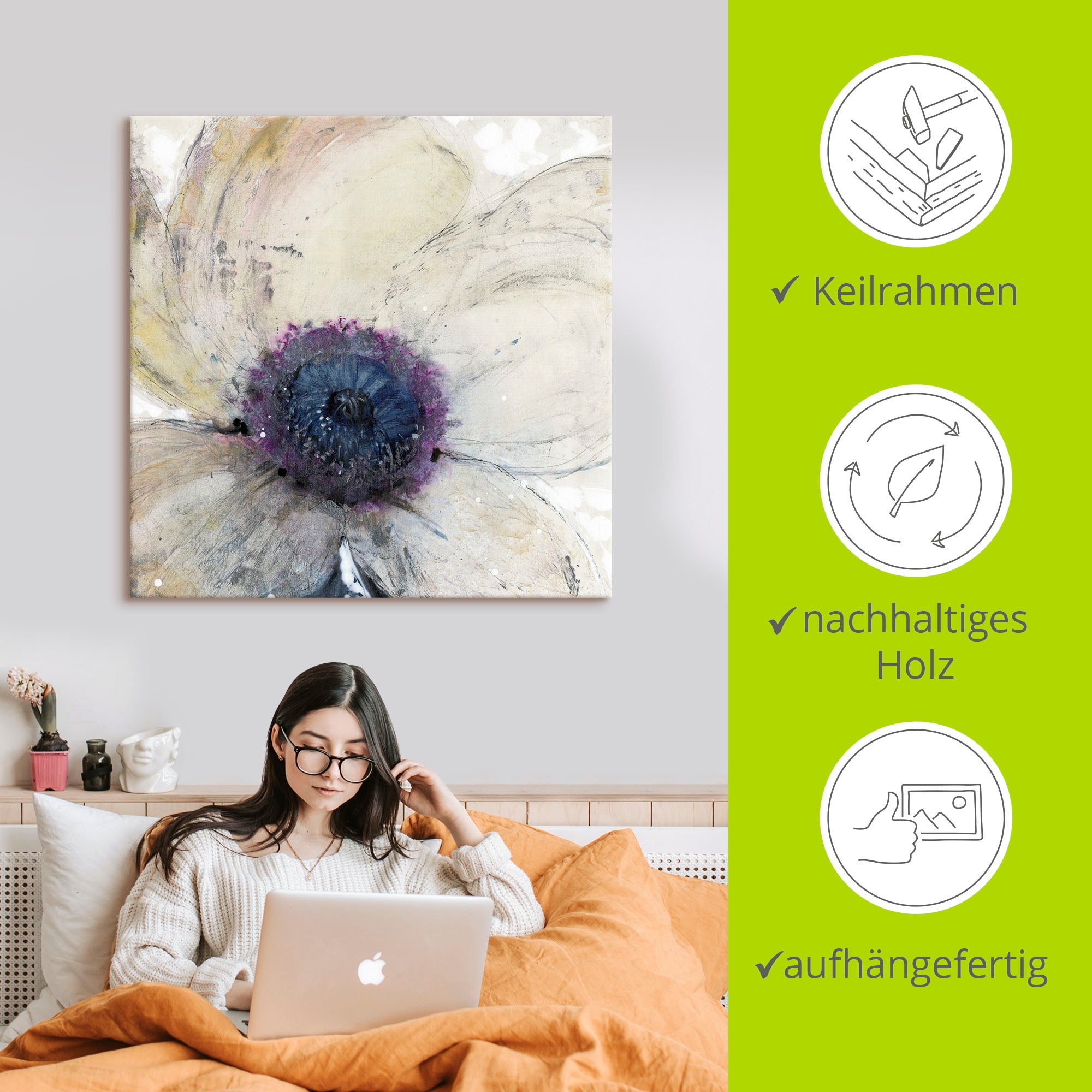 Artland Wandbild »Blumenfluss II« Blumen 1 Stk. tlg. als Alubild, Leinwandbild in verschied. Grössen