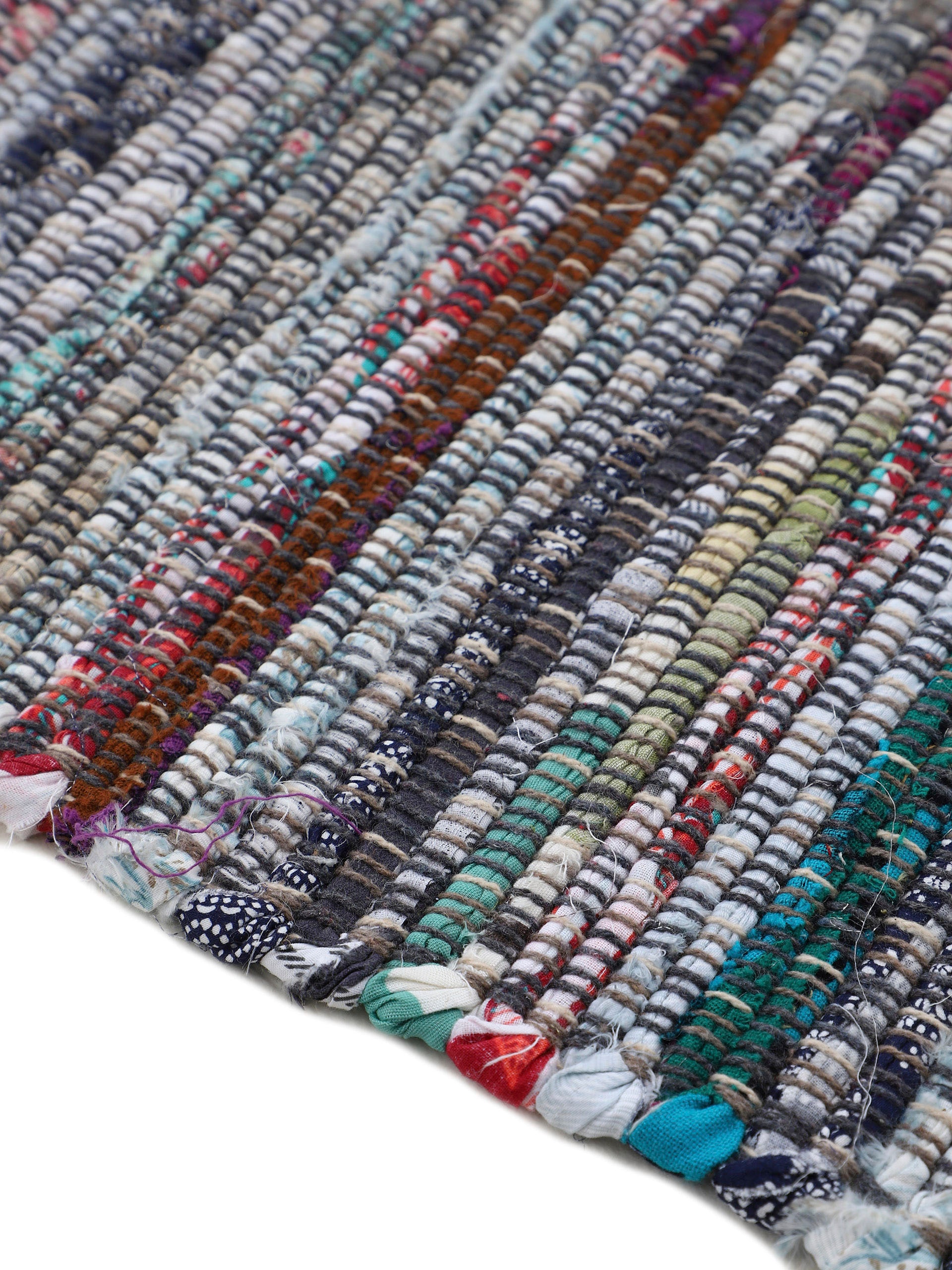 carpetfine Teppich »Kelim Chindi, Wendeteppich«, rechteckig, 6 mm Höhe, handgewebt, Fleckerlteppich mit Fransen, auch vielen in Läufergrössen