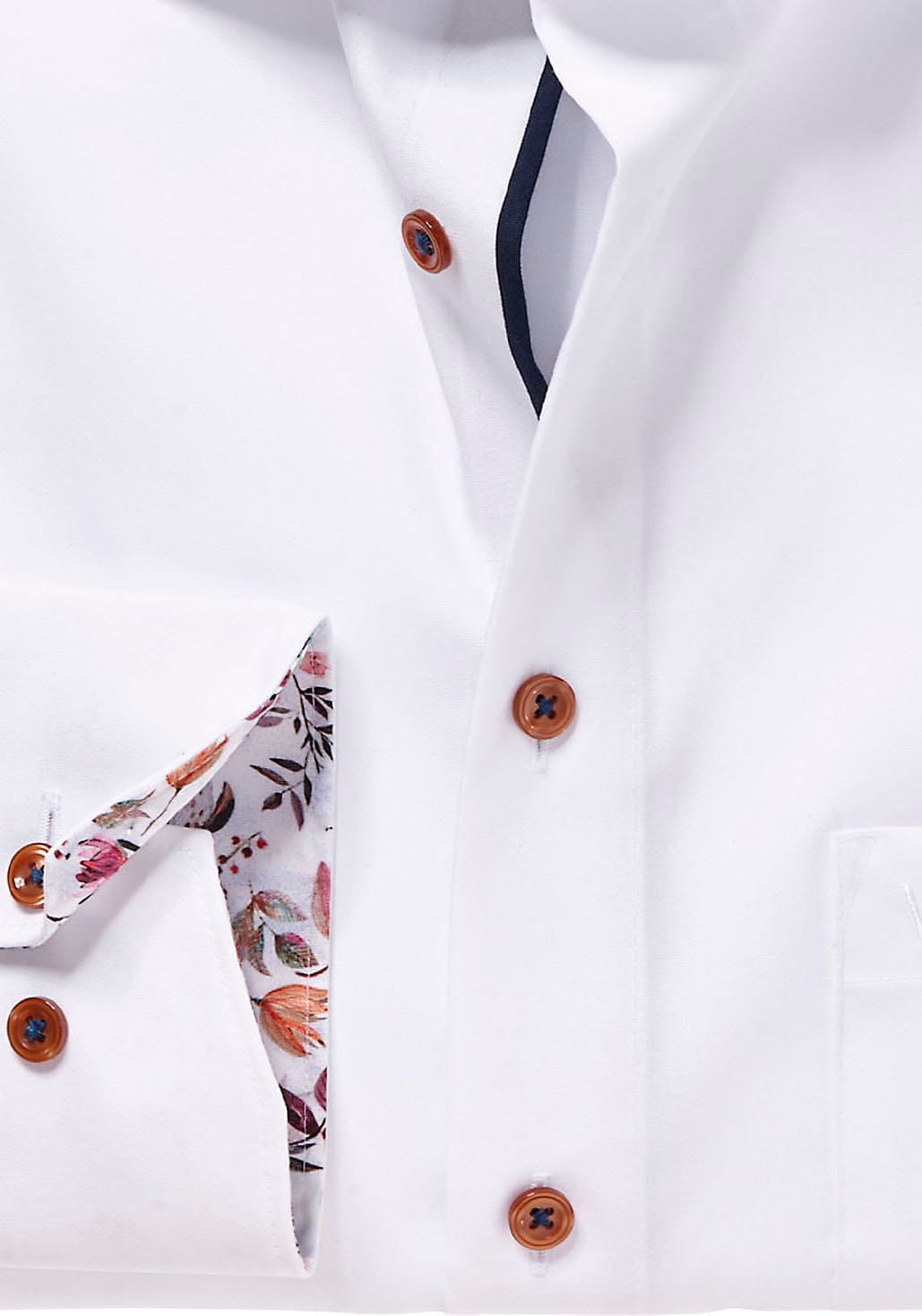 MARVELIS Langarmhemd mit New-Kentkragen, modern fit, bügelfrei