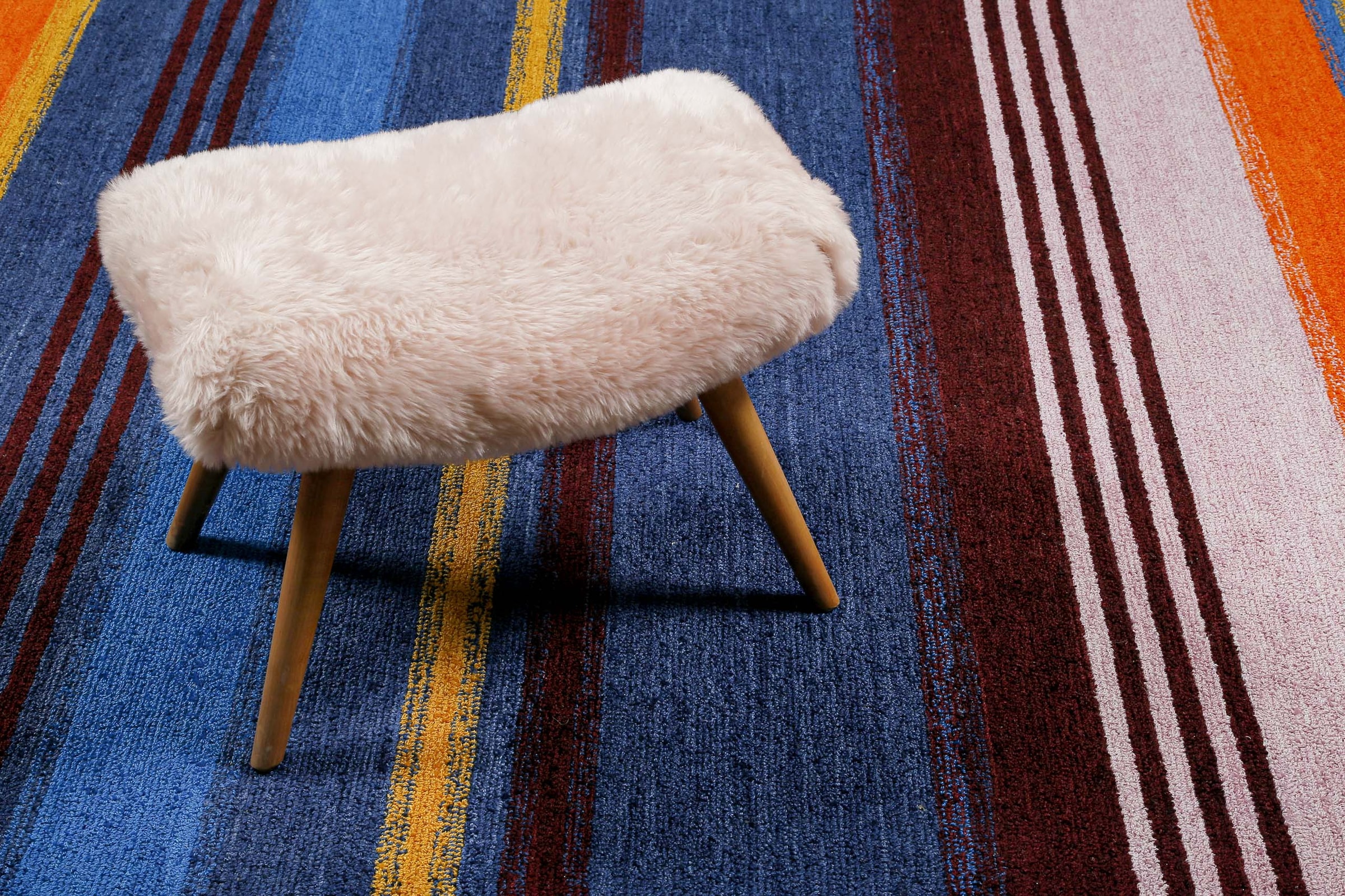 Wecon home Teppich »Petrol« rechteckig 7 mm Höhe handgefertigt, pflegeleicht, gestreift, Wohnzimmer, Schlafzimmer