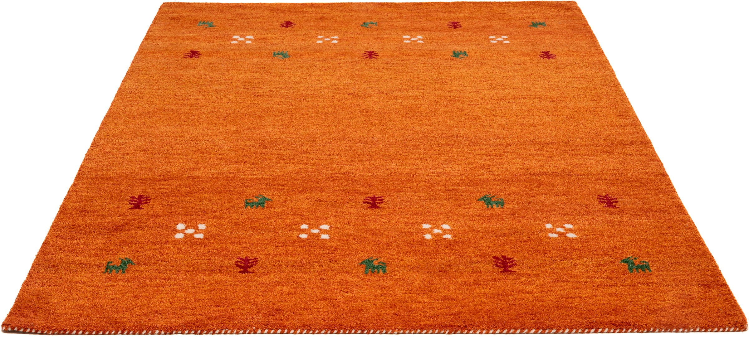 THEKO Wollteppich »Gabbeh Motiv, Handweb Teppich, Tiermotiv, reine Wolle, handgewebt«, rechteckig, 14 mm Höhe, reine Wolle, handgewebt, Wohnzimmer, Schlafzimmer, Esszimmer