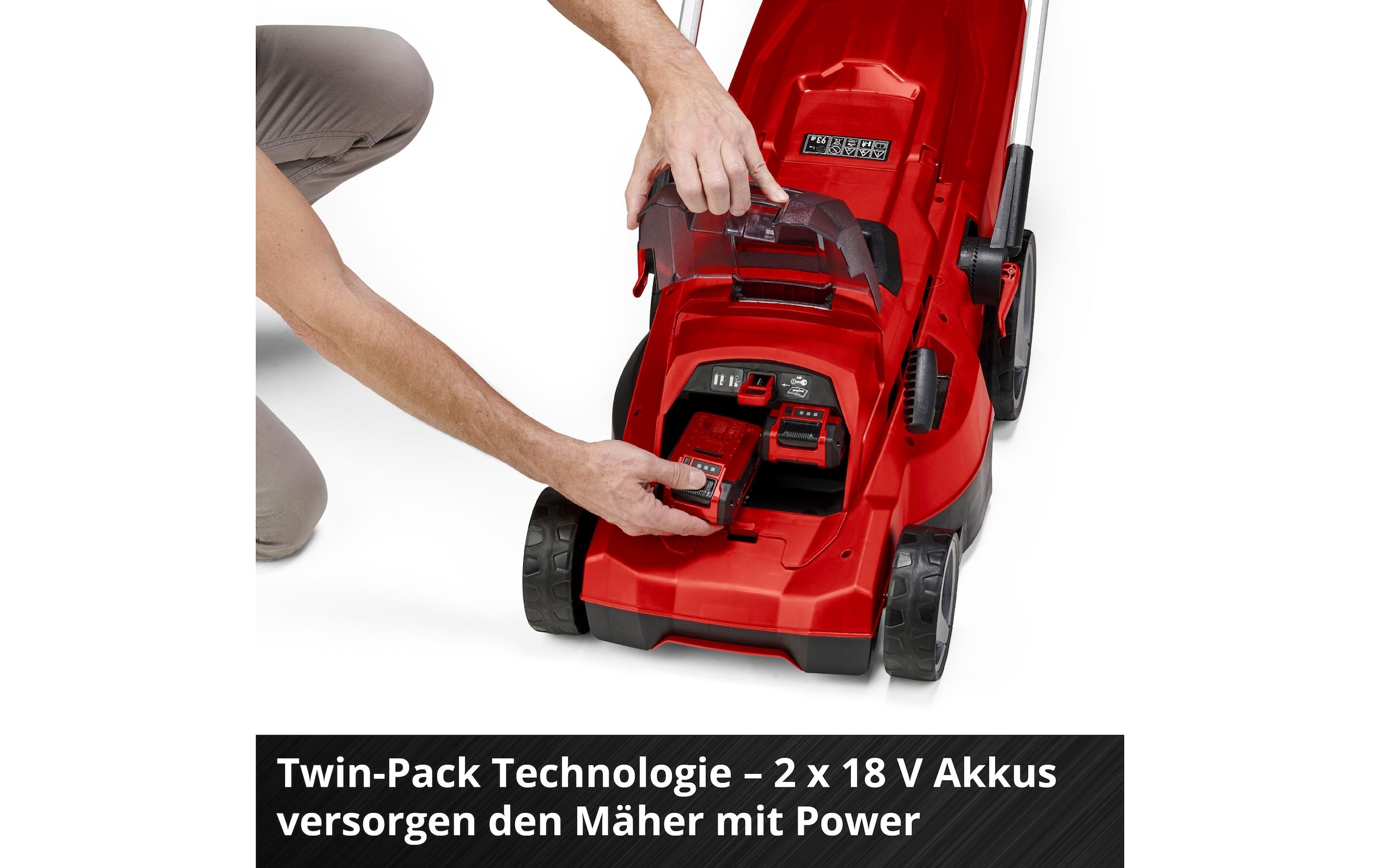 Einhell Akkurasenmäher »Akku-Rasenmäher RASARRO 36/36 Kit, 2 x 3.0Ah Plus«