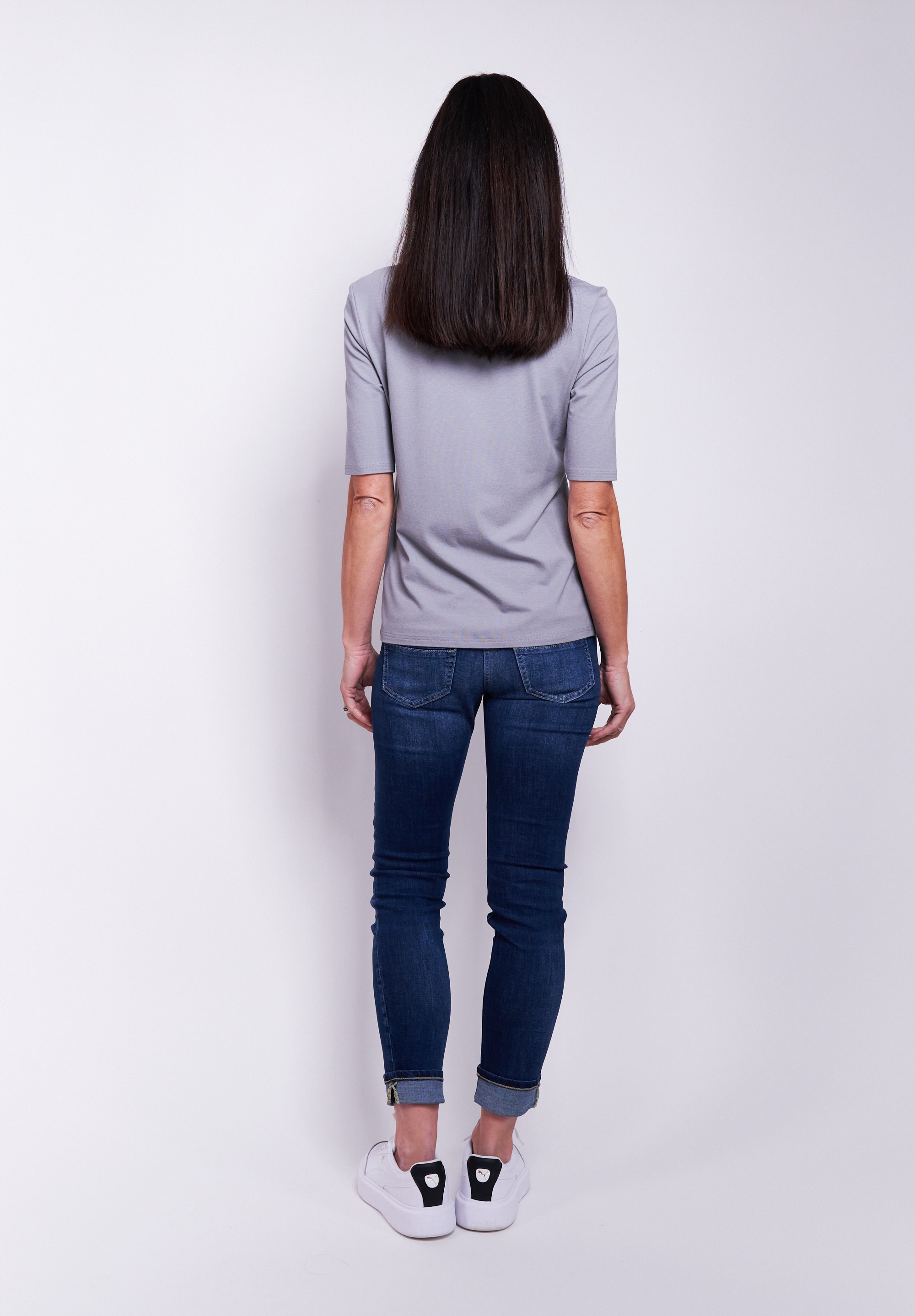 Seidel Moden Stehkragenshirt im hüftlangen Schnitt, MADE IN GERMANY