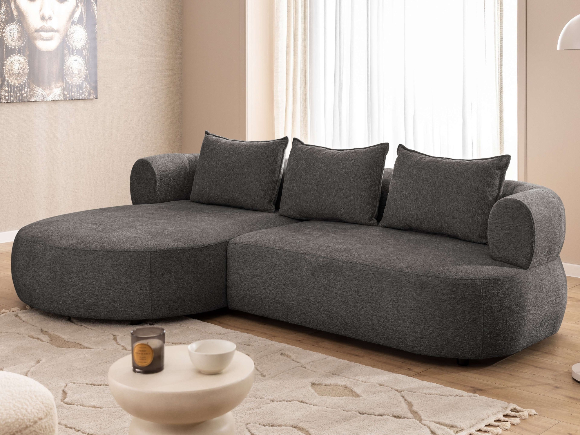 Image of Home affaire Ecksofa "LUSSAC L-Form Design-Sofa mit Zierkissen, Masse B/T/H: 257/159/78 cm" hoher Sitzkomfort und modernes Design, Sofa ohne Bettfunktion