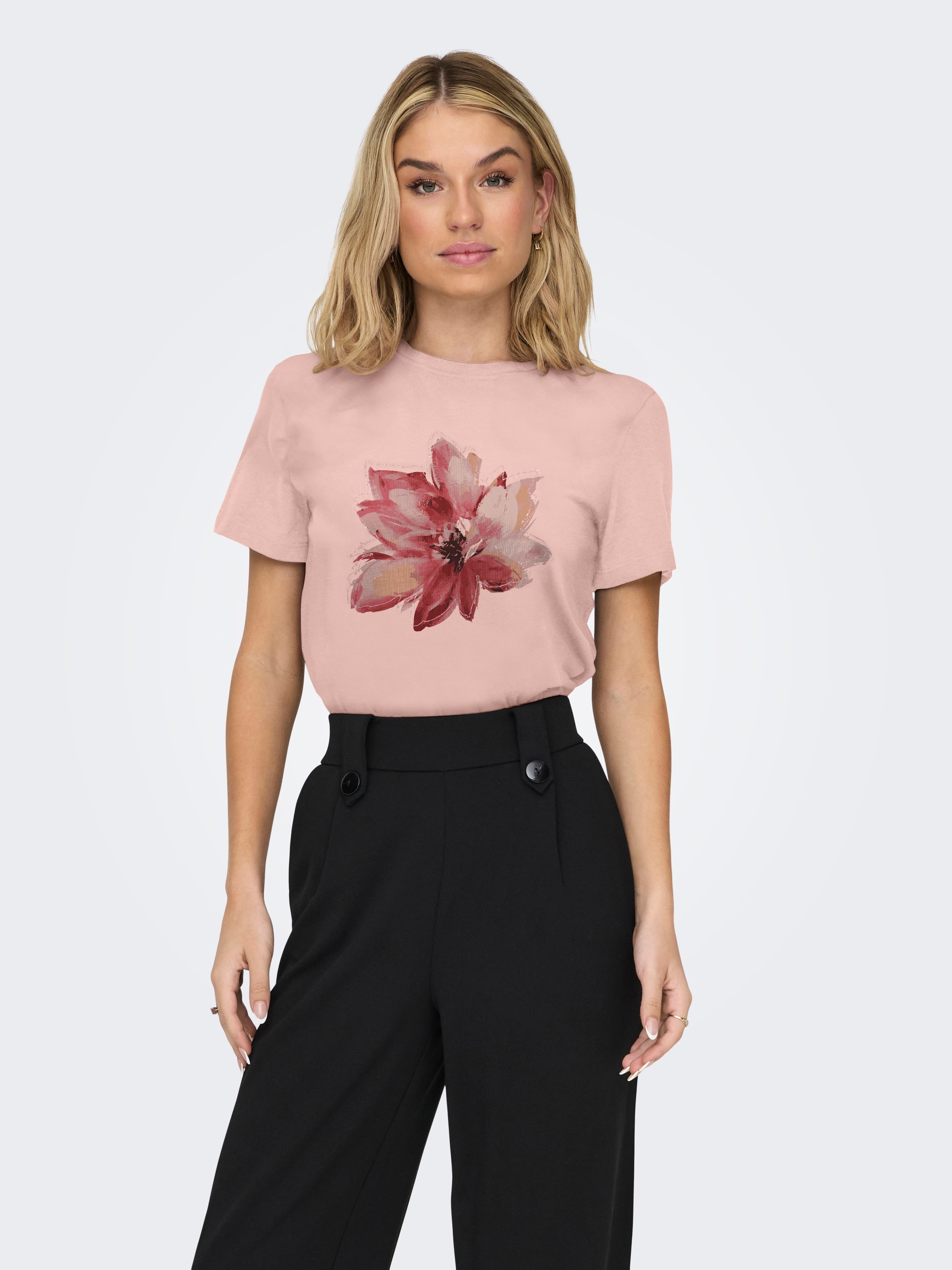 Image of ONLY Kurzarmshirt "ONLKITA LIFE REG S/S MIX TOP CS JRS EX." Baumwolle, regular fit