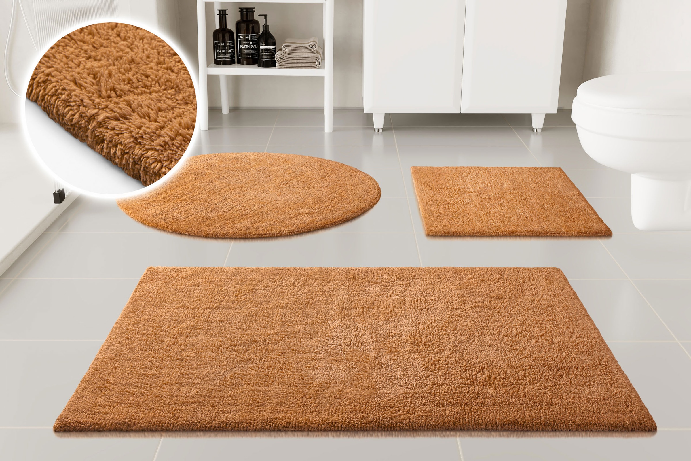 Image of GOODproduct Badematte "Selenne" Höhe 20 mm rutschhemmend beschichtet fussbodenheizungsgeeignet Badteppich, getuftet, modern, Uni, antirutsch, flauschig, Baumwolle