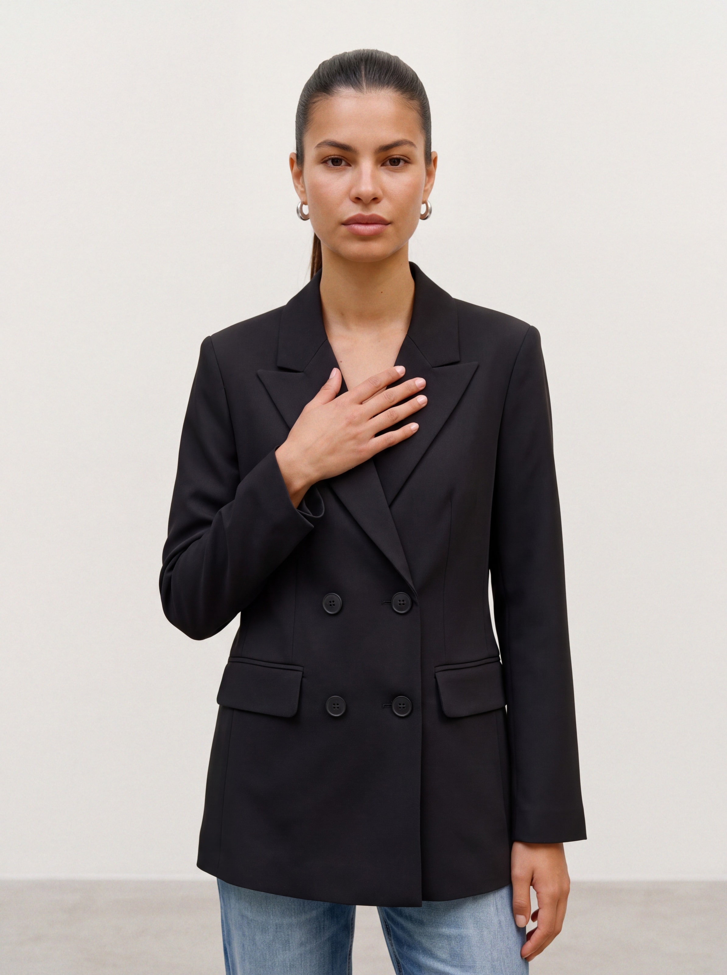Image of Vero Moda Longblazer "VMMAGNOLIA LS REGULAR BLAZER NOOS" Materialmix, regular fit