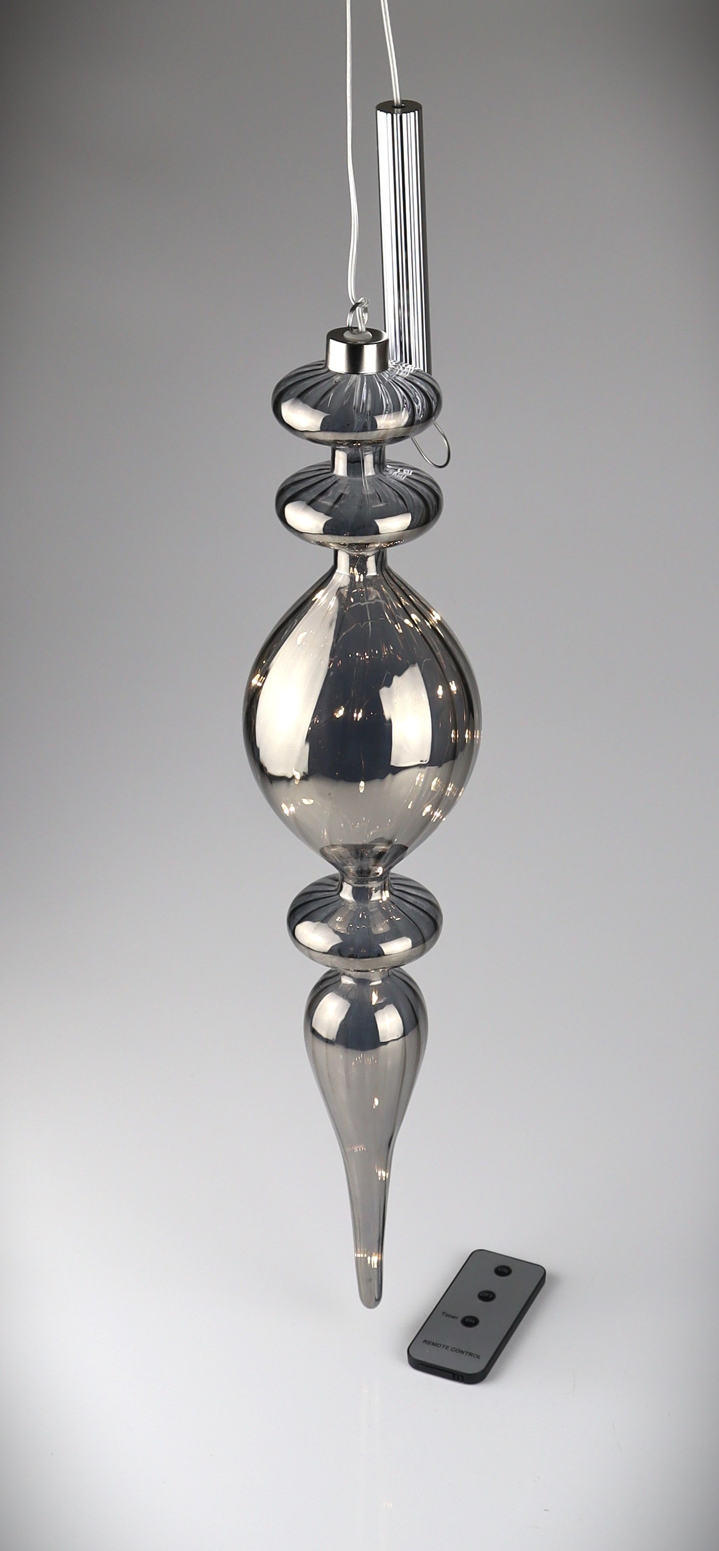 Image of AM Design LED Dekoobjekt "Glas-Zapfen rauch, 20 Lichter" 9x47 cm
