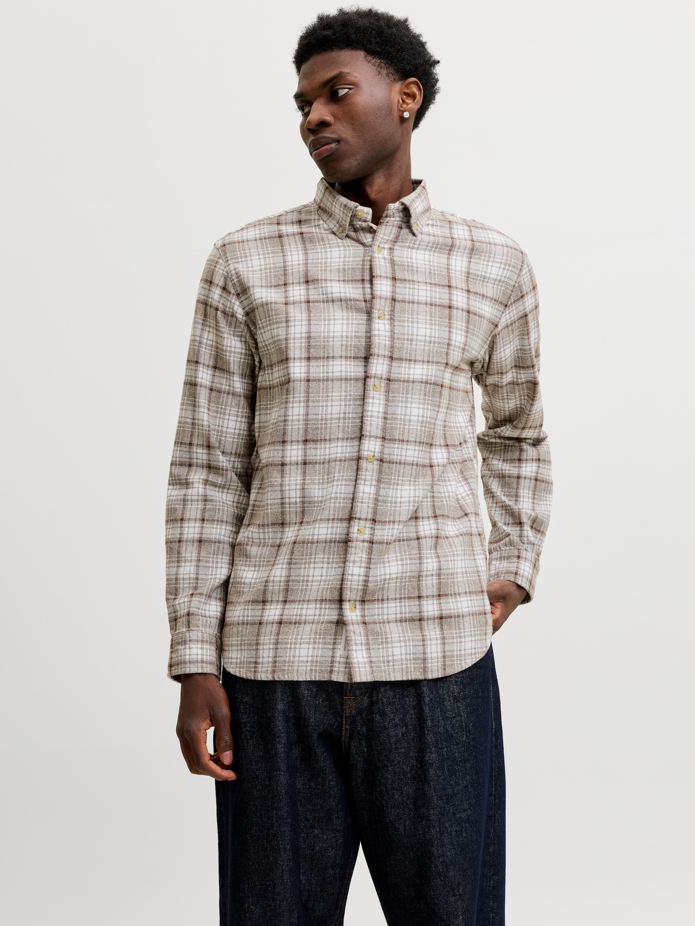 Jack & Jones Langarmhemd »JPRBLUHARVEY CHECK L/S SHIRT SN« Baumwolle, normal geschnitten