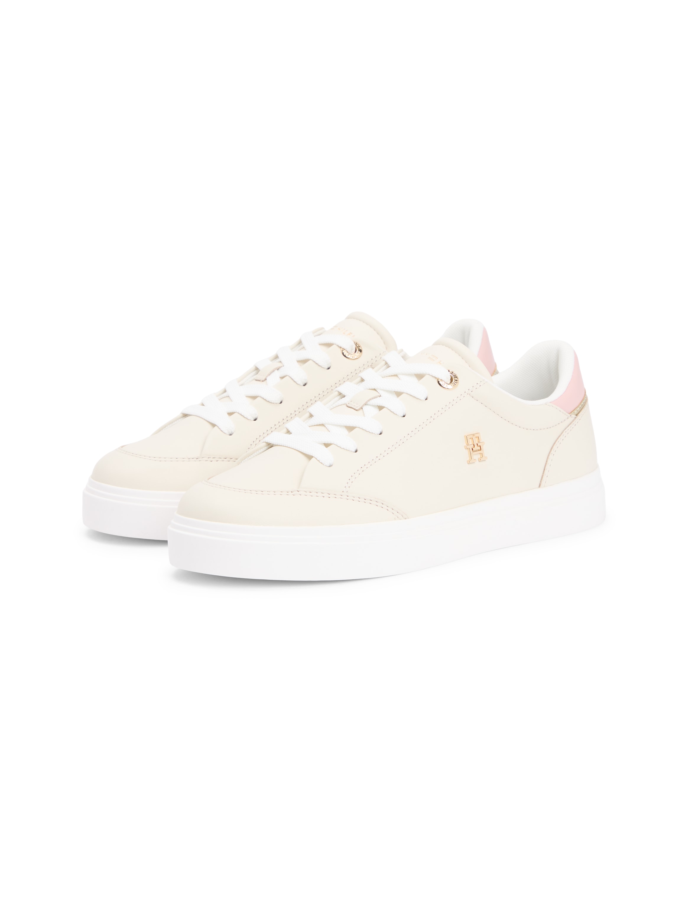 Image of Tommy Hilfiger Plateausneaker "TH CHIC CUPSOLE" Freizeitschuh, Halbschuh, Schnürschuh mit goldfarbenem TH-Logo