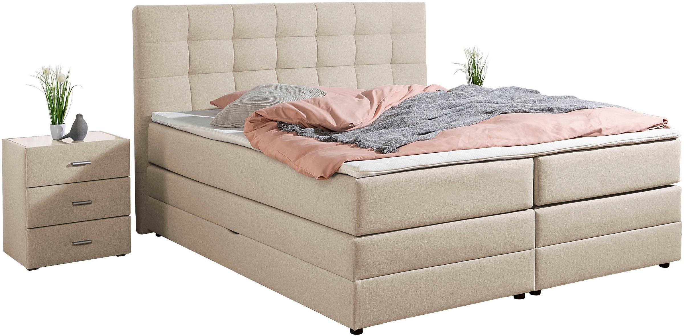 Home affaire Boxspringbett »Ethan« inkl. Topper und geräumigen Bettkasten erhältlich in H2, H3 und H4
