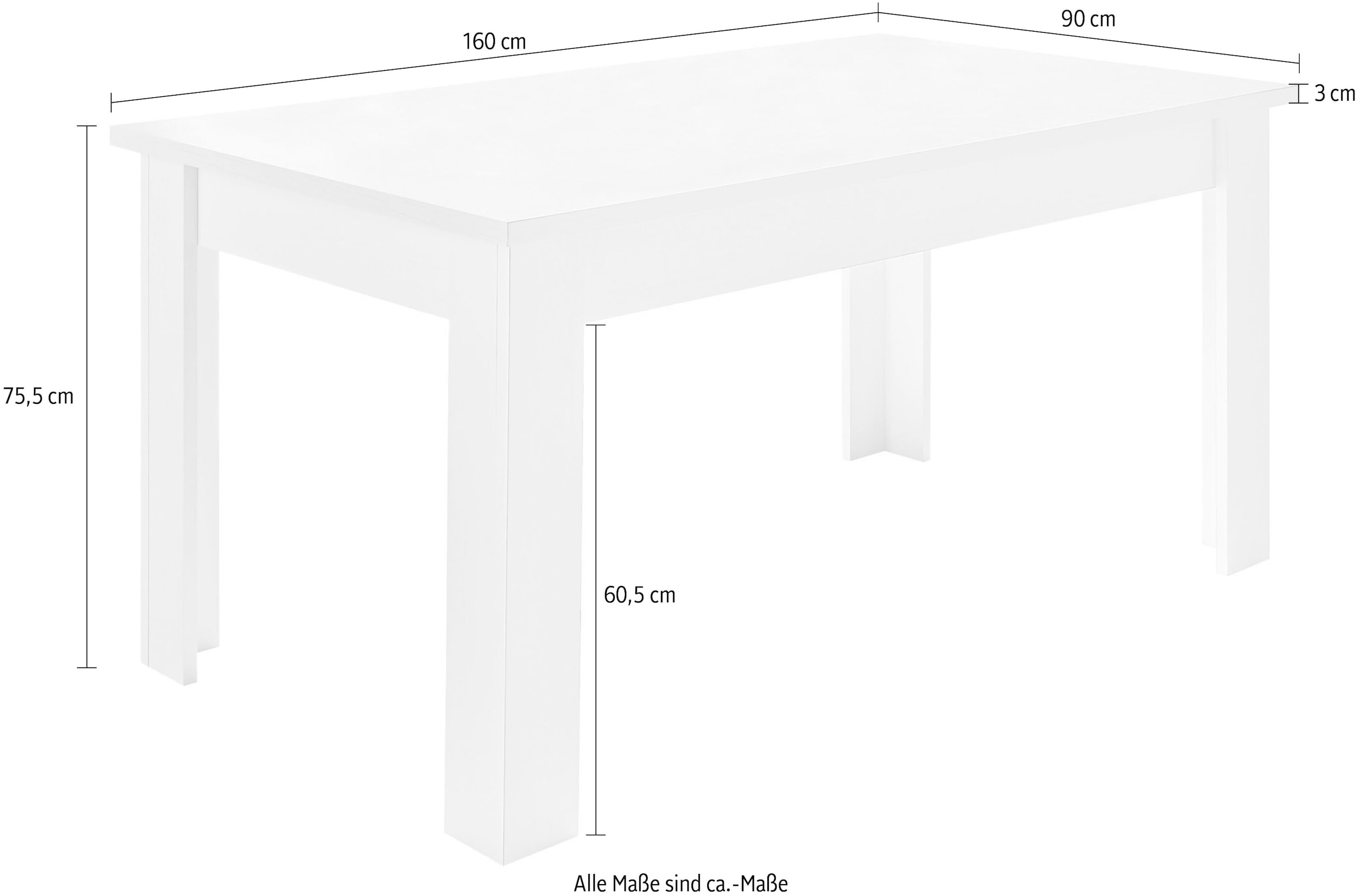 Home affaire Esstisch »RAVENNA« im zeitlosen Landhausstil, Breite 160 cm
