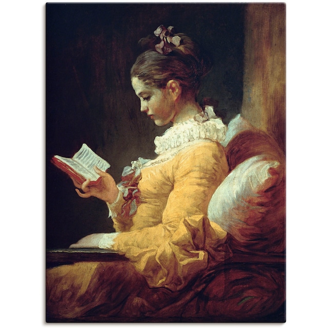 Artland Wandbild »Lesendes Mädchen. Um 1776«, Frau, (1 St.), als  Leinwandbild, Wandaufkleber oder Poster in versch. Grössen