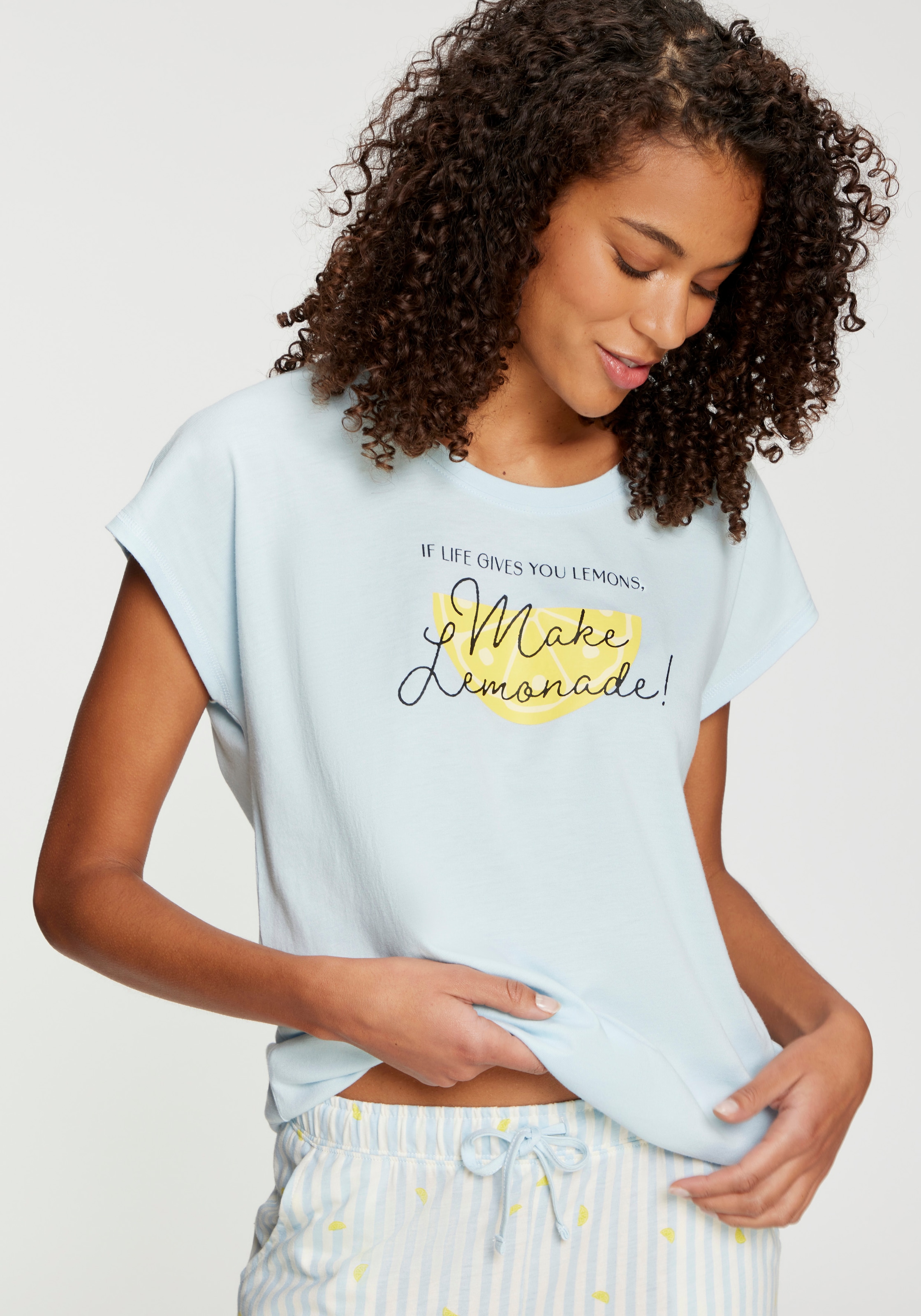 Image of Vivance Dreams by Lascana Pyjamaoberteil mit Frontprint