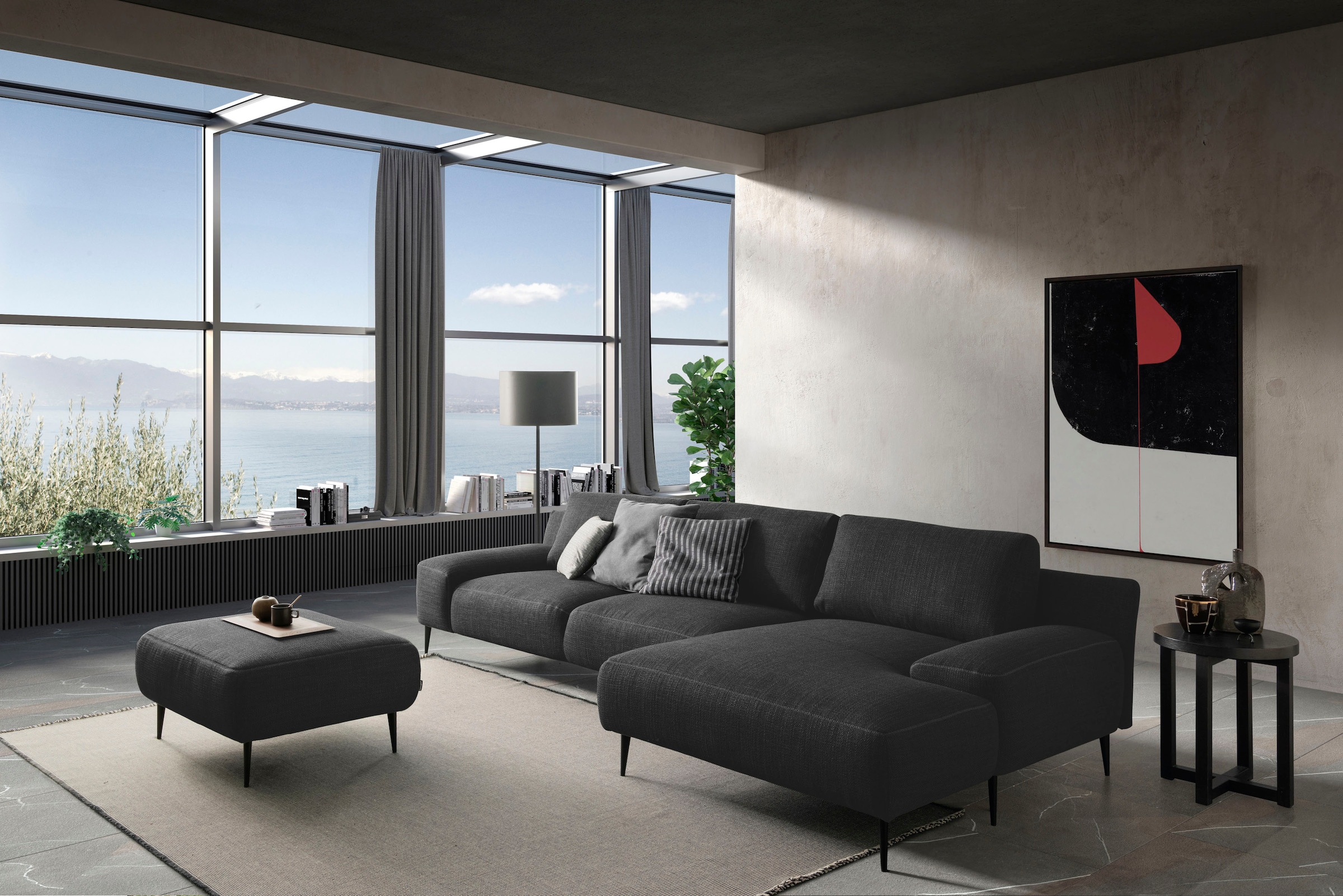 designwerk Hocker »Forma, zeitloser Desighocker mit aktuellem Fuss«, in hochwertiger Verarbeitung & tollem Sitzkomfort