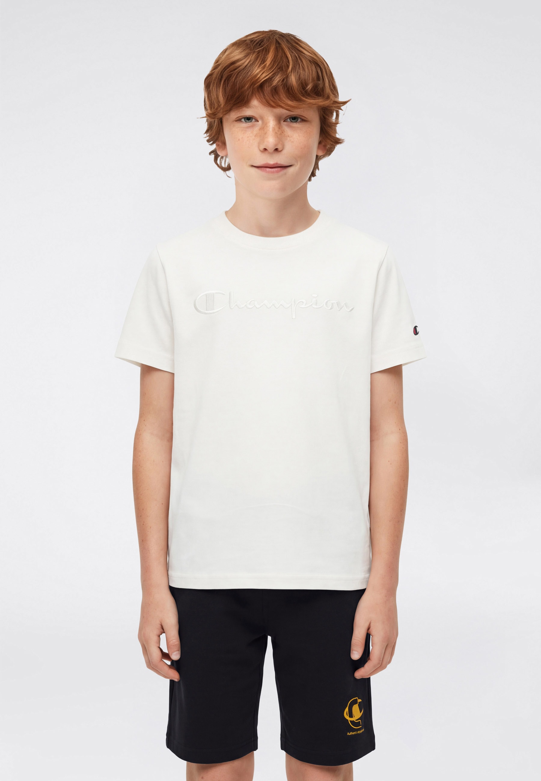 Champion T-Shirt »ICONS TONAL Crewneck T-Shirt with Large Logo« Kurzarm, für Sportmode und Freizeit, mit Rundhalsausschnitt