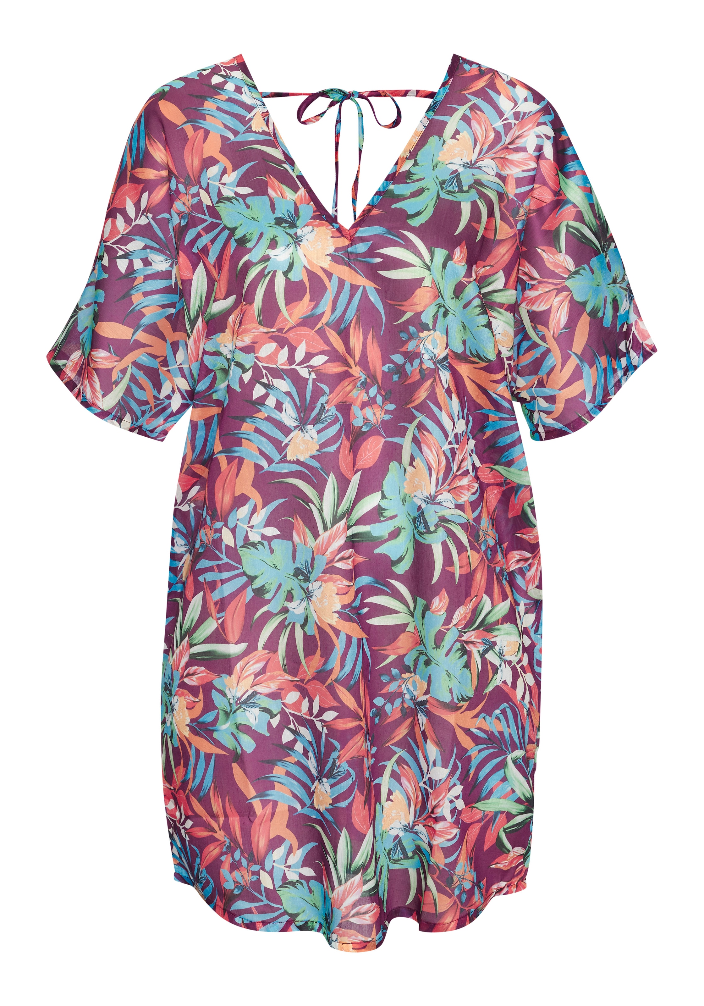 Image of Venice Beach Chiffontunika mit Alloverdruck, leicht transparente Strandtunika