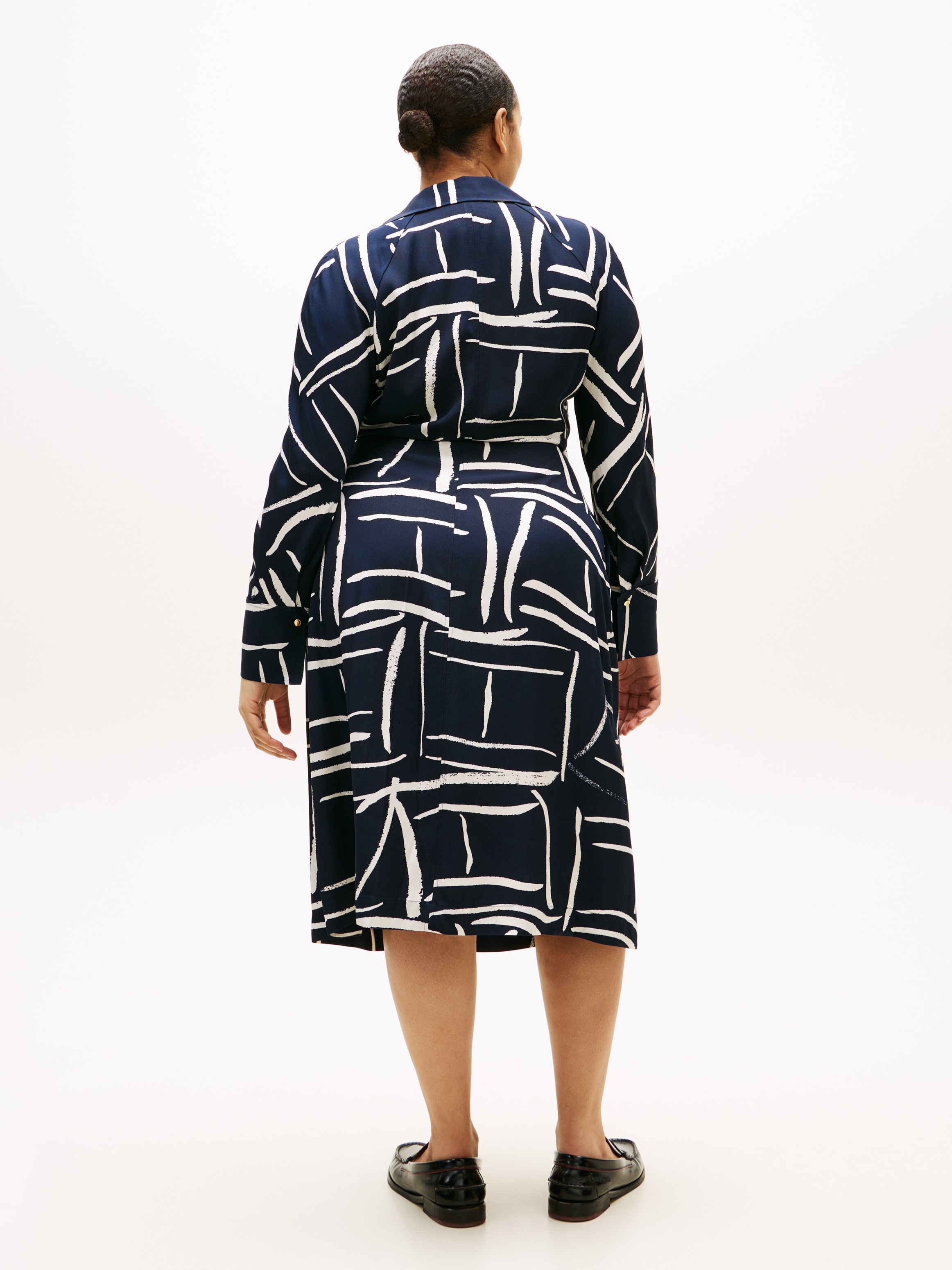 Tommy Hilfiger Curve Robe t-shirt »CRV VIS TWILL MIDI SHIRT DRS LS« in grossen Grössen