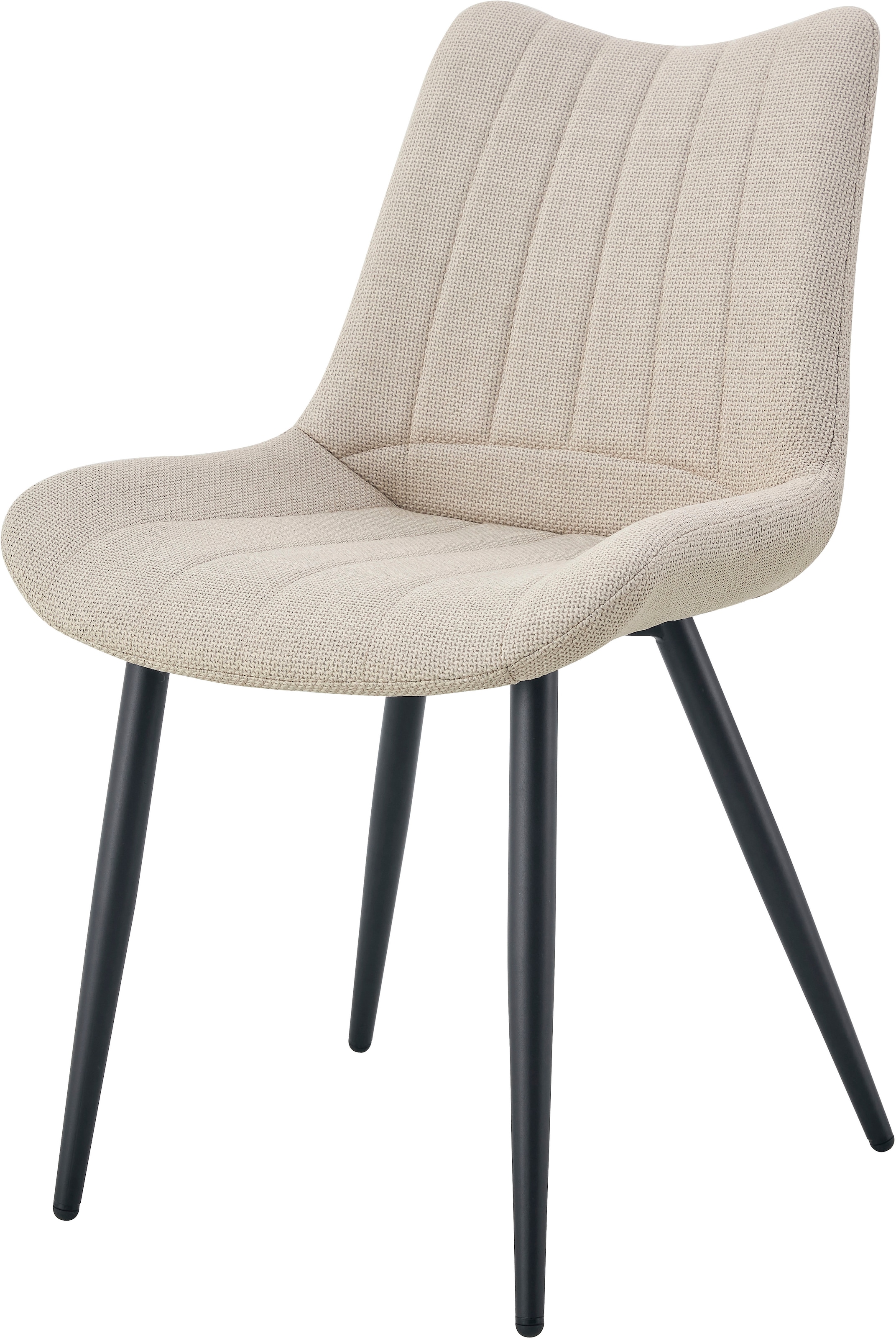 Home affaire Esszimmerstuhl »DAWSON, 2er Set, mit Metallgestell in matt schwarz« (Set) 2 Stk.in verschiedenen Farben, Belsatbarkeit pro Stuhl 120 kg