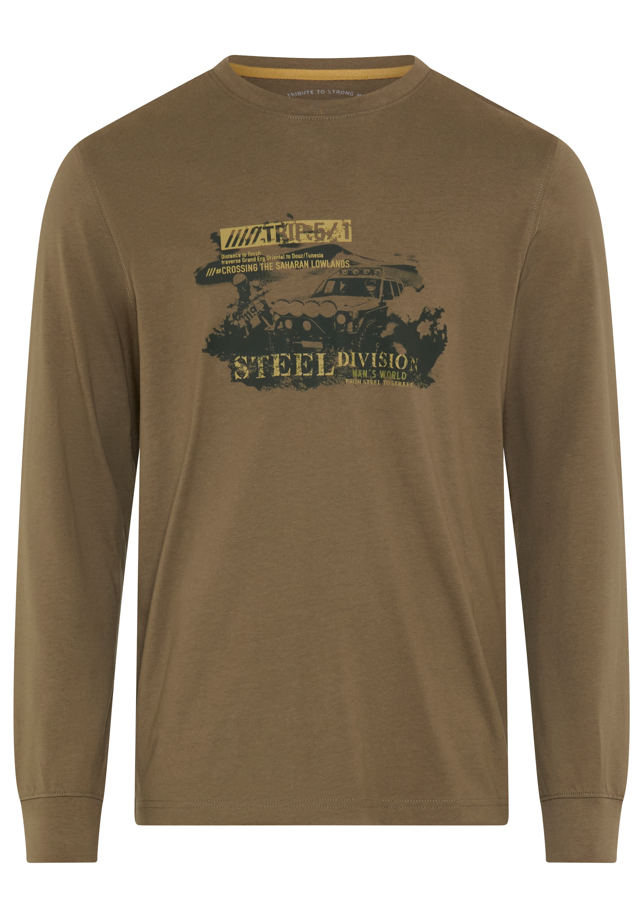 Man's World Rundhalsshirt normale Passform, mit Langarm, mit Print, für Alltag und Freizeit