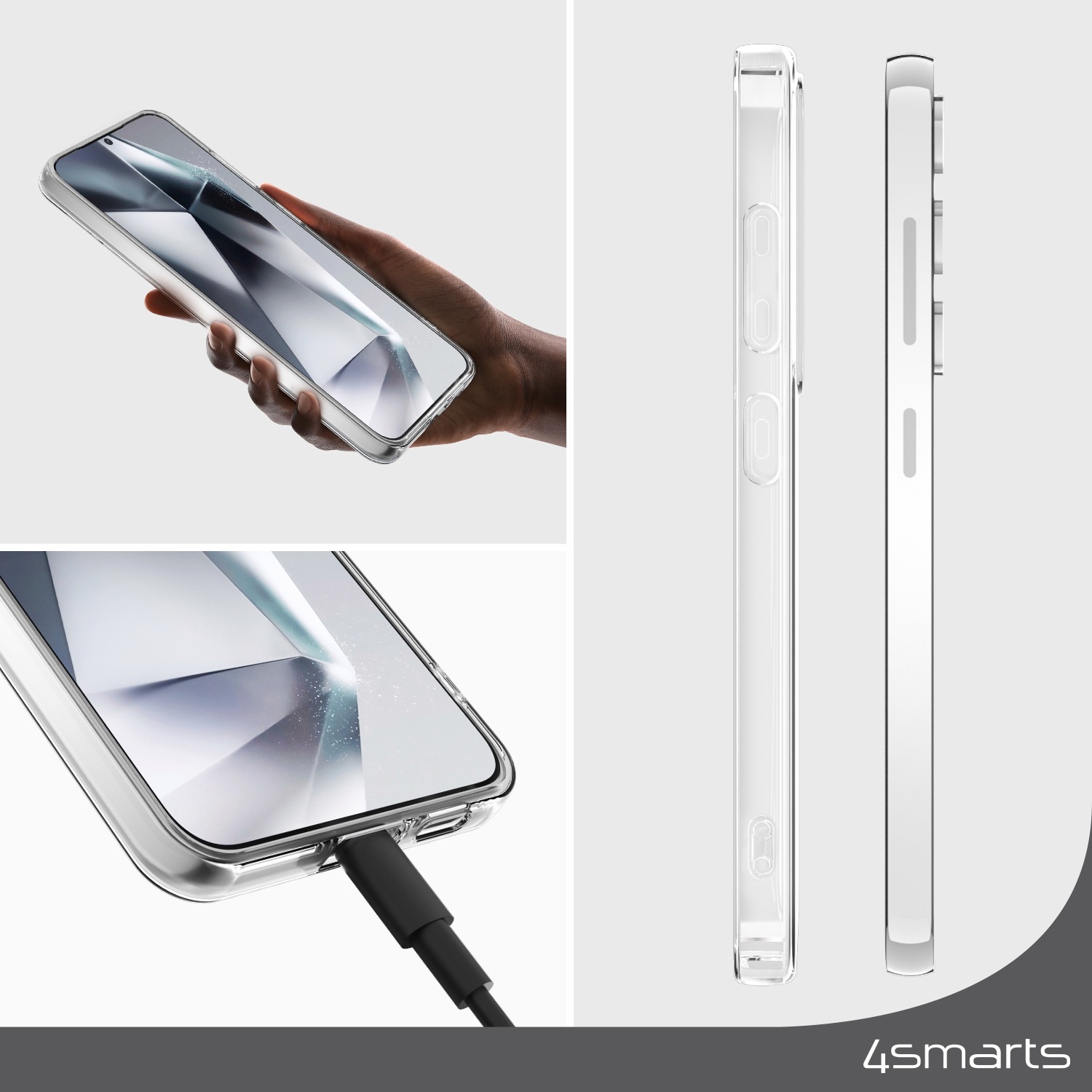 4smarts Handyhülle »360° Protection Set für Samsung Galaxy S24«, Rundumschutz, Backcover, Displayschutz, stossfest, passgenau