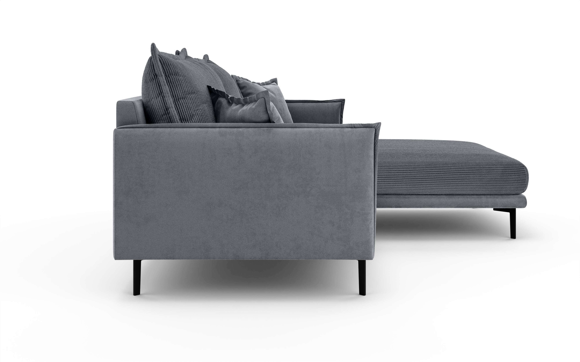 INOSIGN Ecksofa »ALEXANDRIA mit Recamiere rechts oder links bestellbar, moderne Bezüge«, L-Form mit Wellenunterfederung, Masse: B/H/T 246/86/190 cm