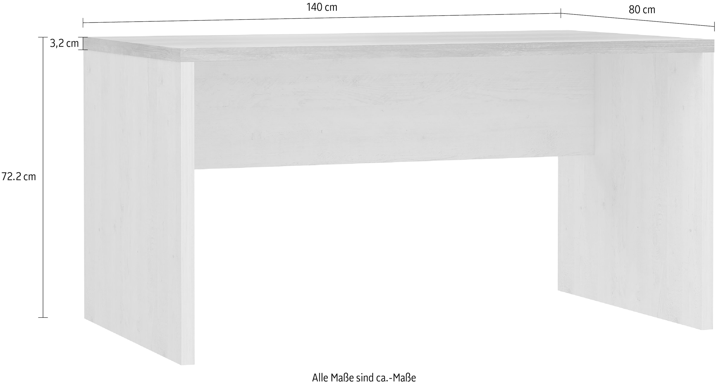 FORTE Schreibtisch »Duro« Computertisch, in 140 oder 160 cm Breite, im Landhausstil