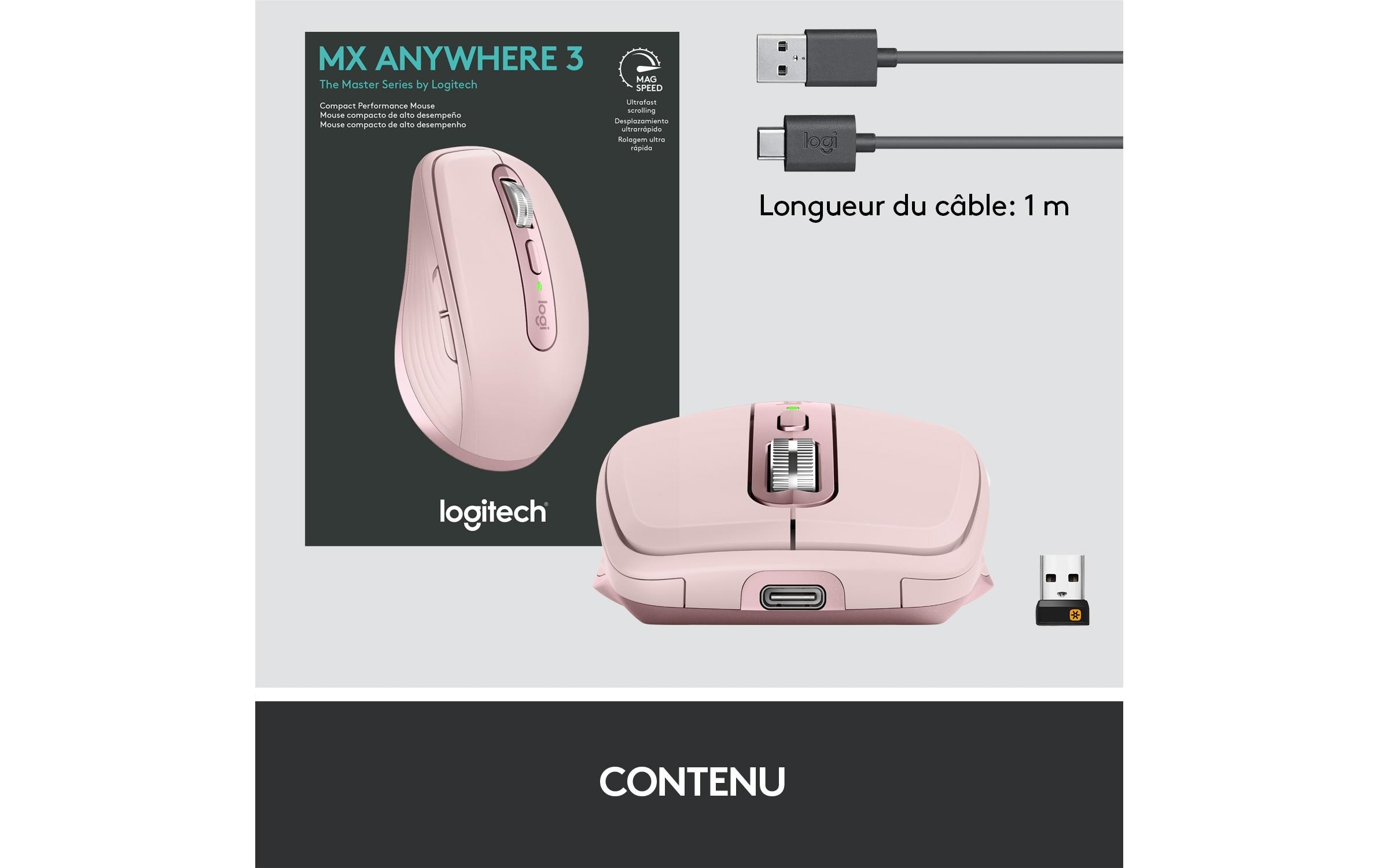 Logitech Maus »Maus MX Anywhere 3 Rose«, kabellos