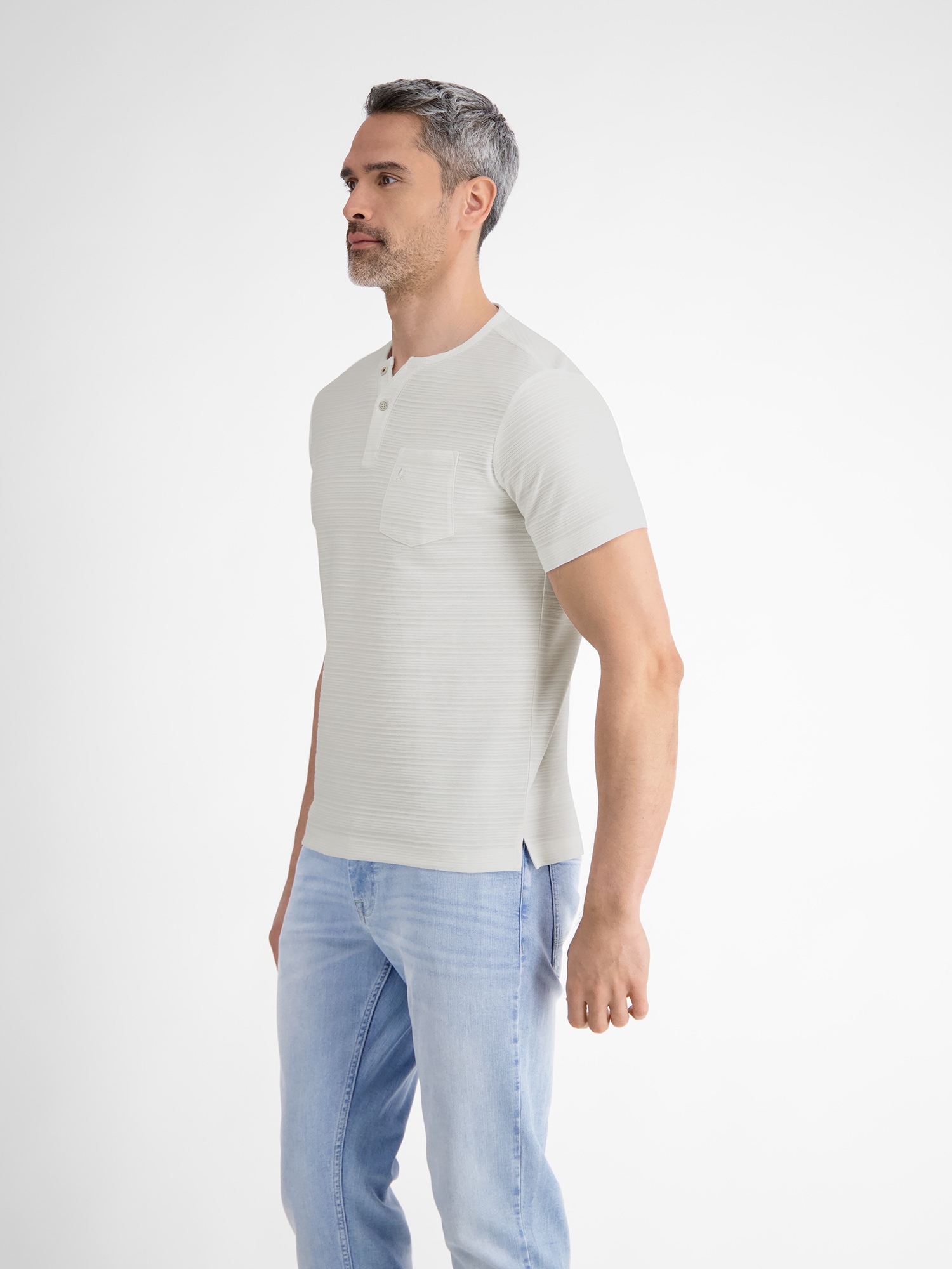 LERROS Henleyshirt »LERROS Serafino-Shirt, sommerlich-tonal gestreift«