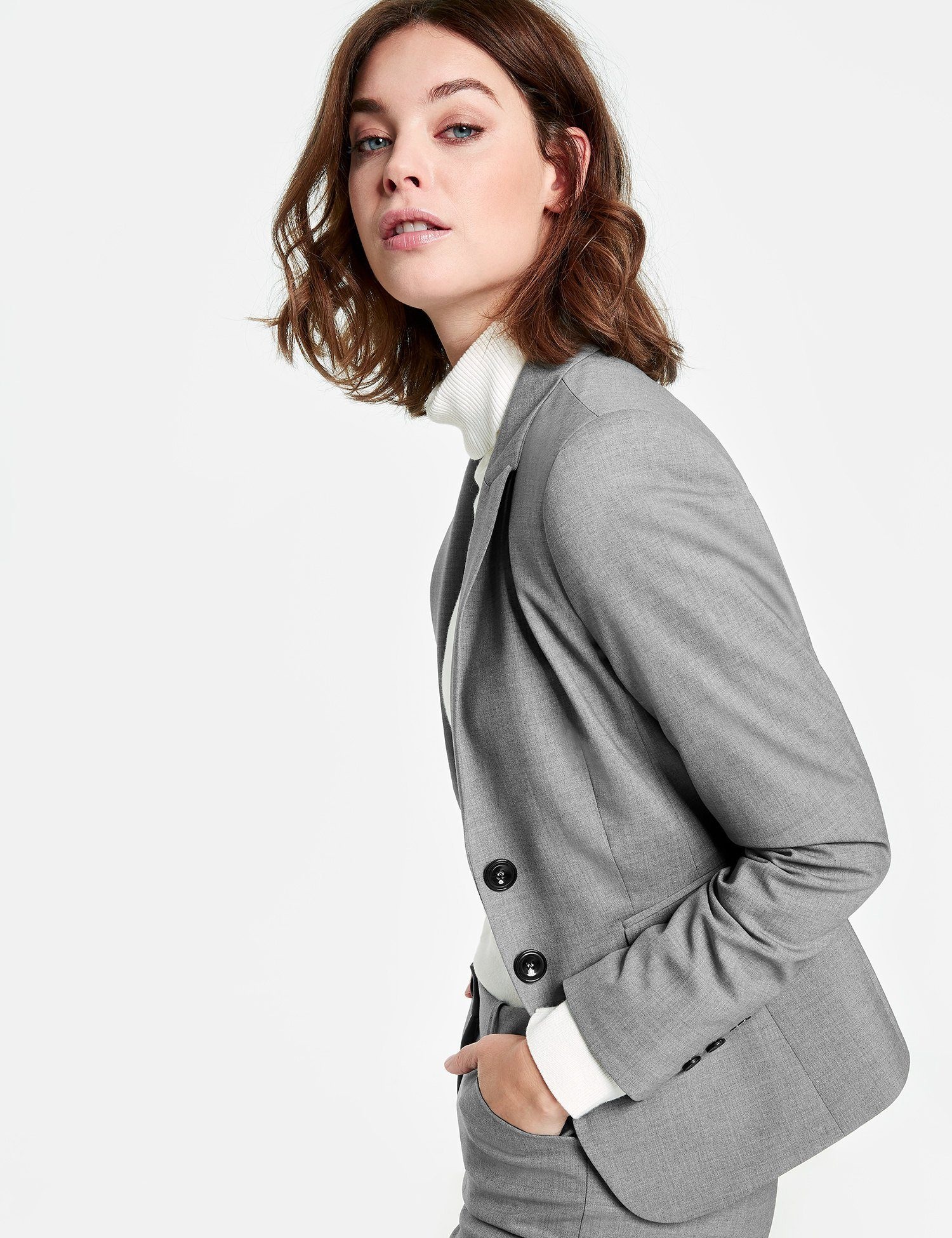 Blazer Langarm gefüttert »Blazer aus Schurwolle«