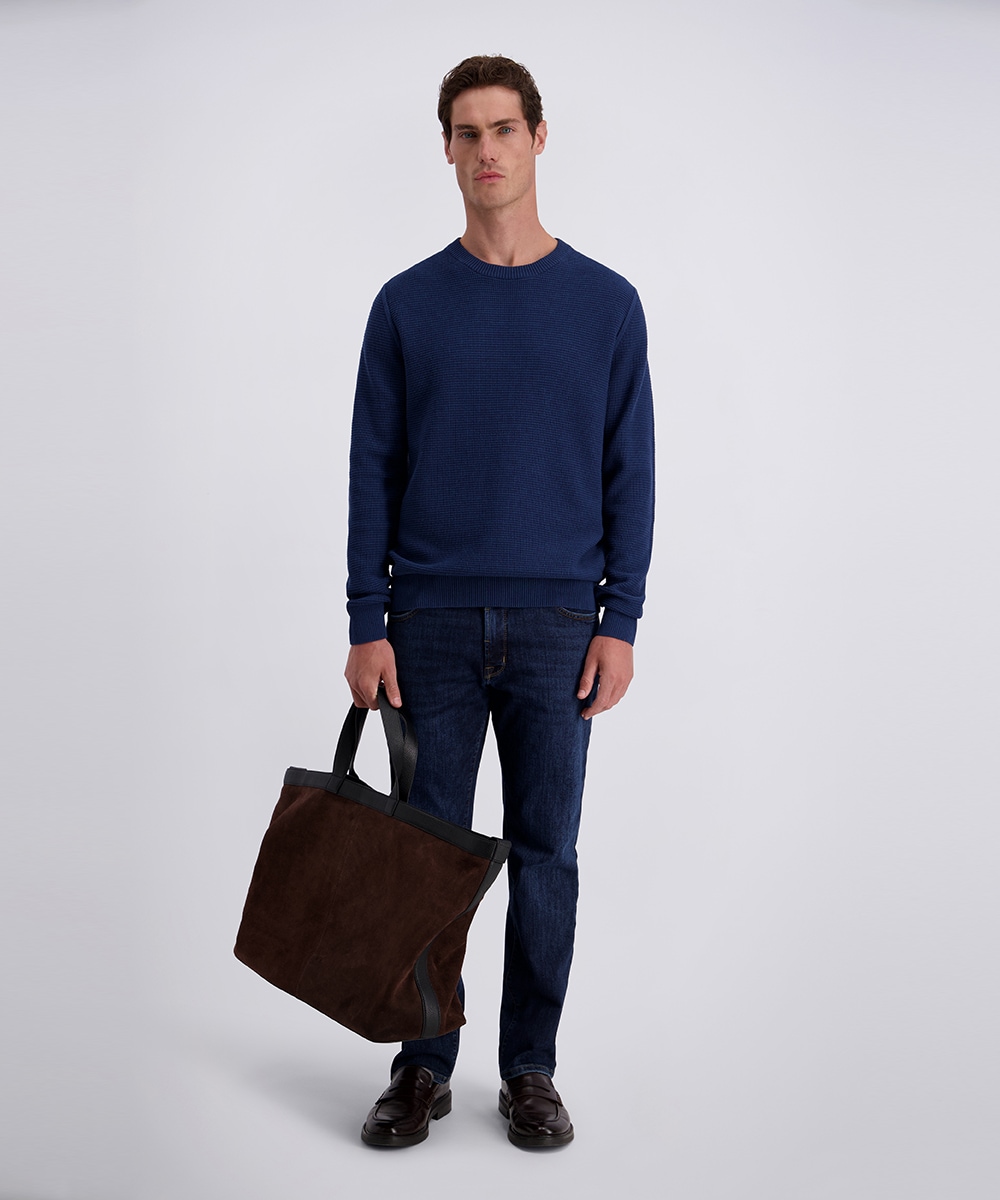 Pierre Cardin Pull à col rond avec motif à structure gaufrée